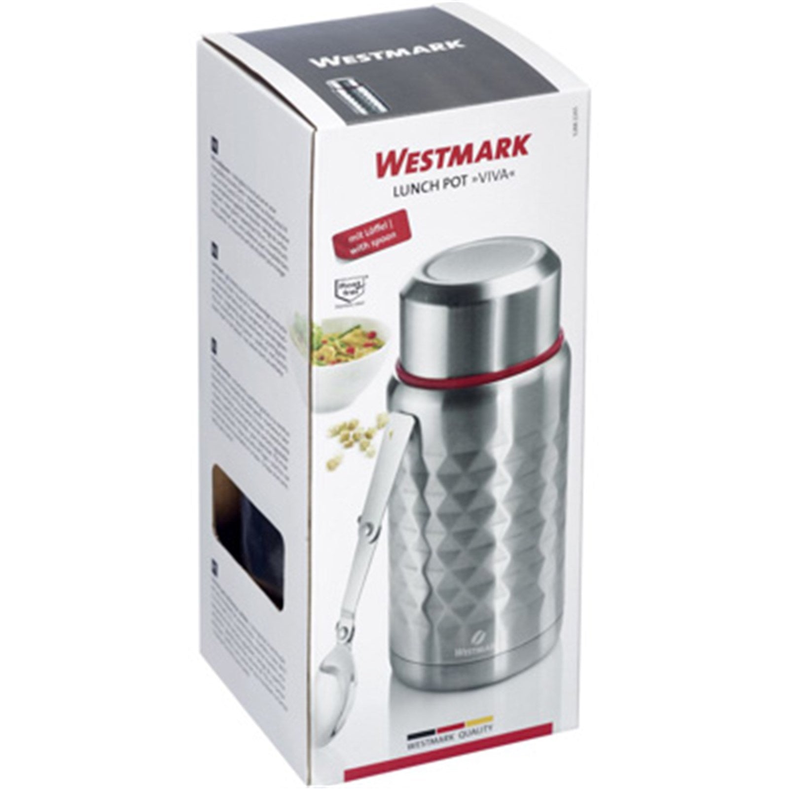 Der Lunch Pot Viva von Westmark in Silber (0,75l) bietet eine elegante und praktische Lösung für Mahlzeiten unterwegs.
