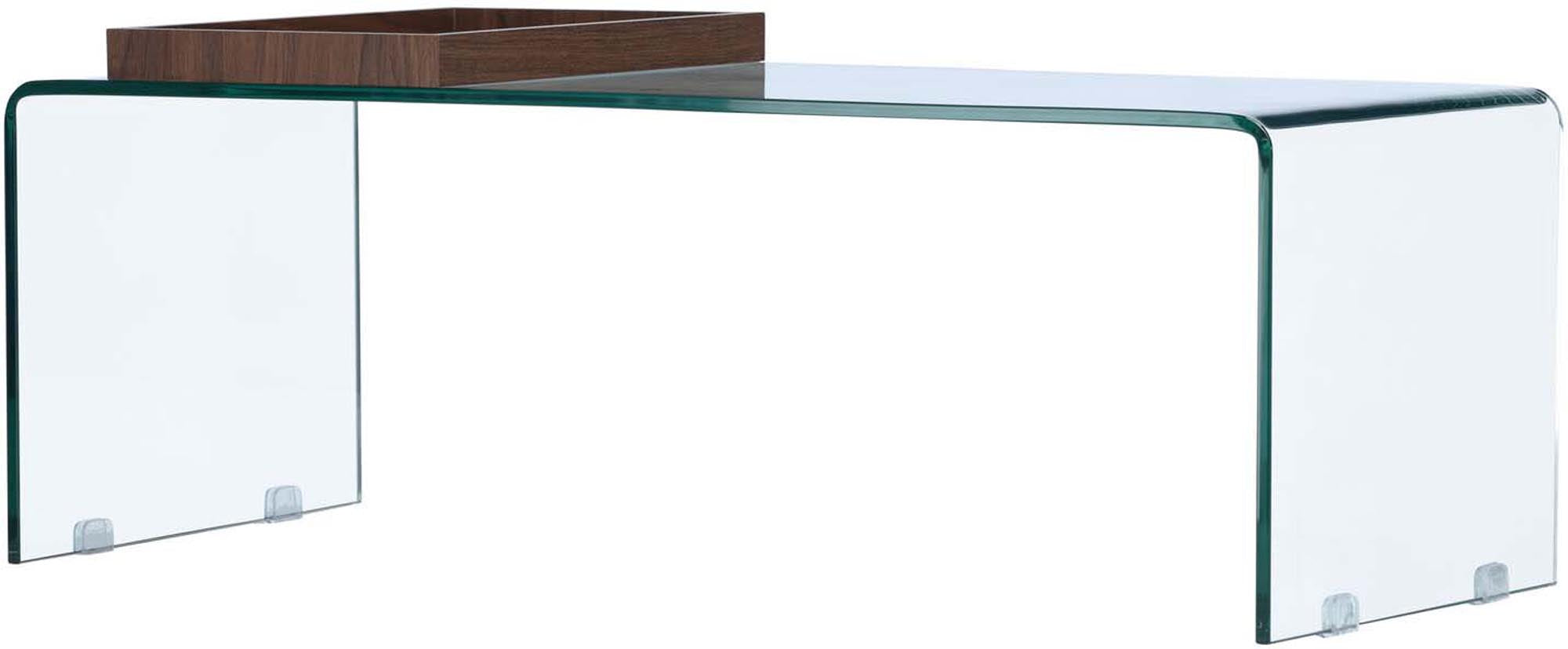 Stilvoller Telemark Coffee Tisch: Skandinavisches Design, Glas & Holz, 50x110x38 cm, ideal für Wohnzimmer & Büro.