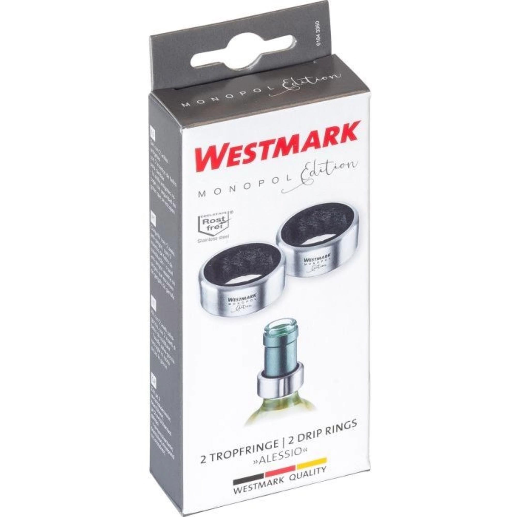 Elegantes 2er Set Tropfringe von Westmark, ideal für sauberes Einschenken von Wein, hochwertig und praktisch für jeden Anlass.