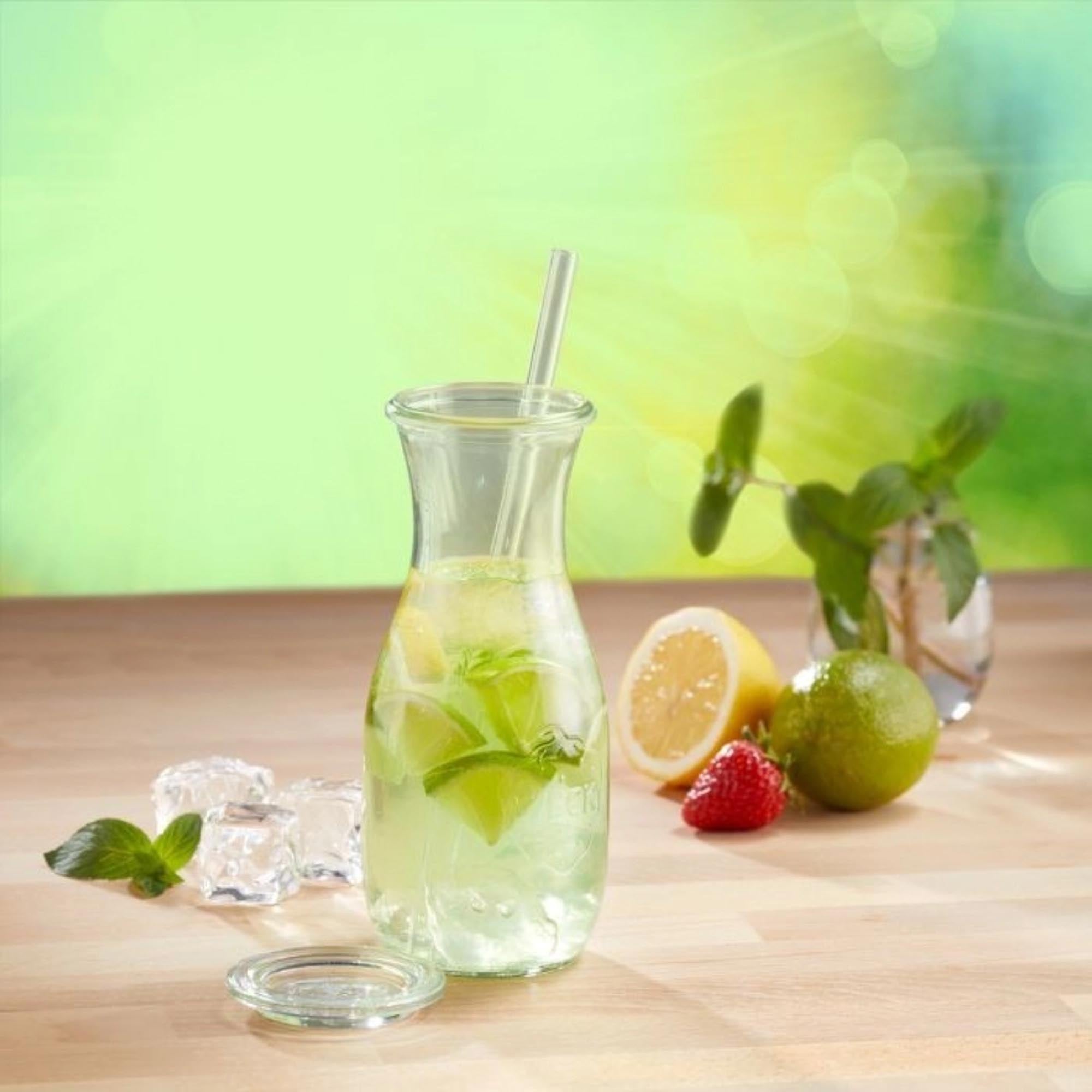 50 wiederverwendbare Glas-Trinkhalme (240 mm) inkl. Reinigungsbürste, nachhaltig und umweltfreundlich, von Westmark.