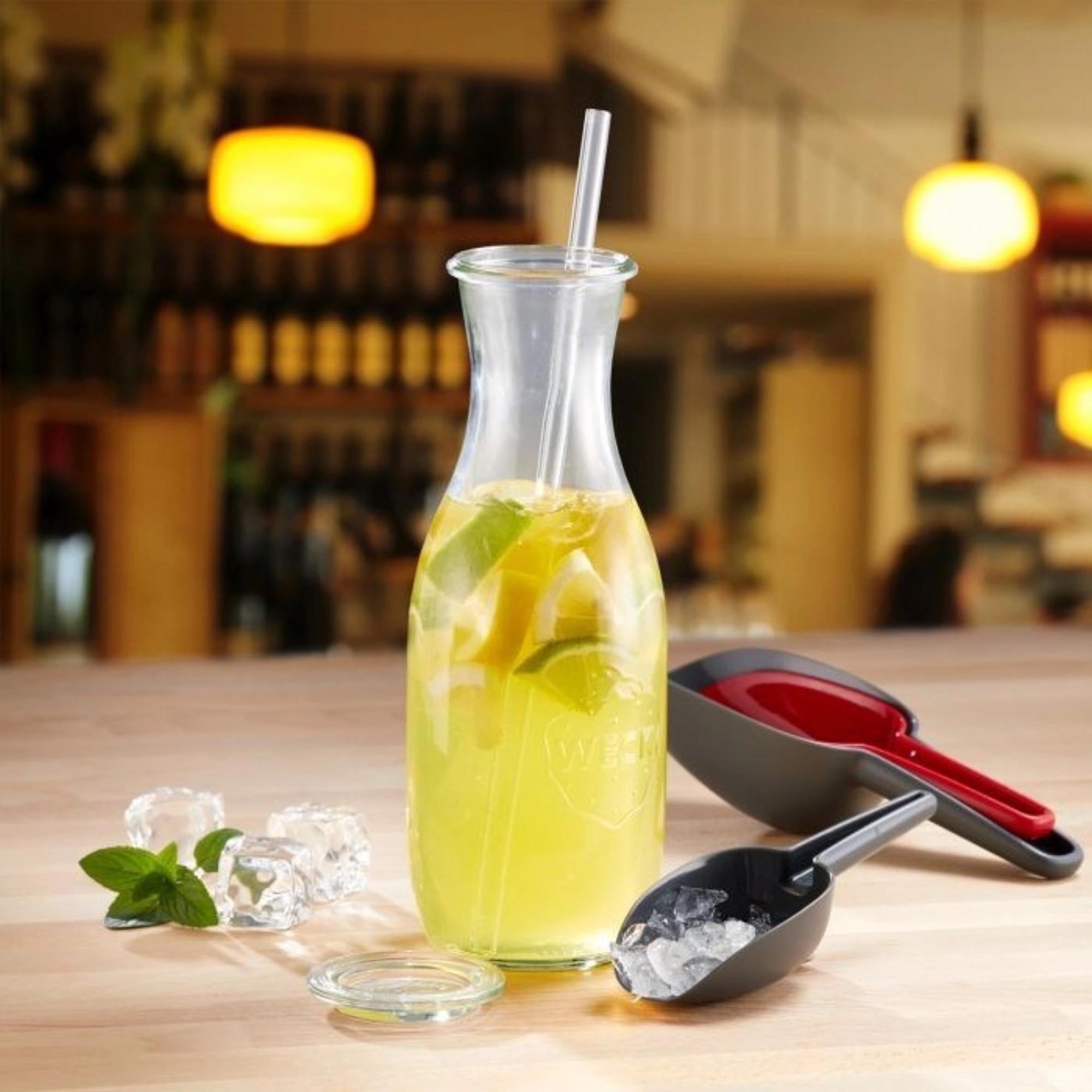 Set aus 50 geraden Glas-Trinkhalmen (295 mm) inkl. Reinigungsbürstchen, wiederverwendbar, umweltfreundlich und robust.