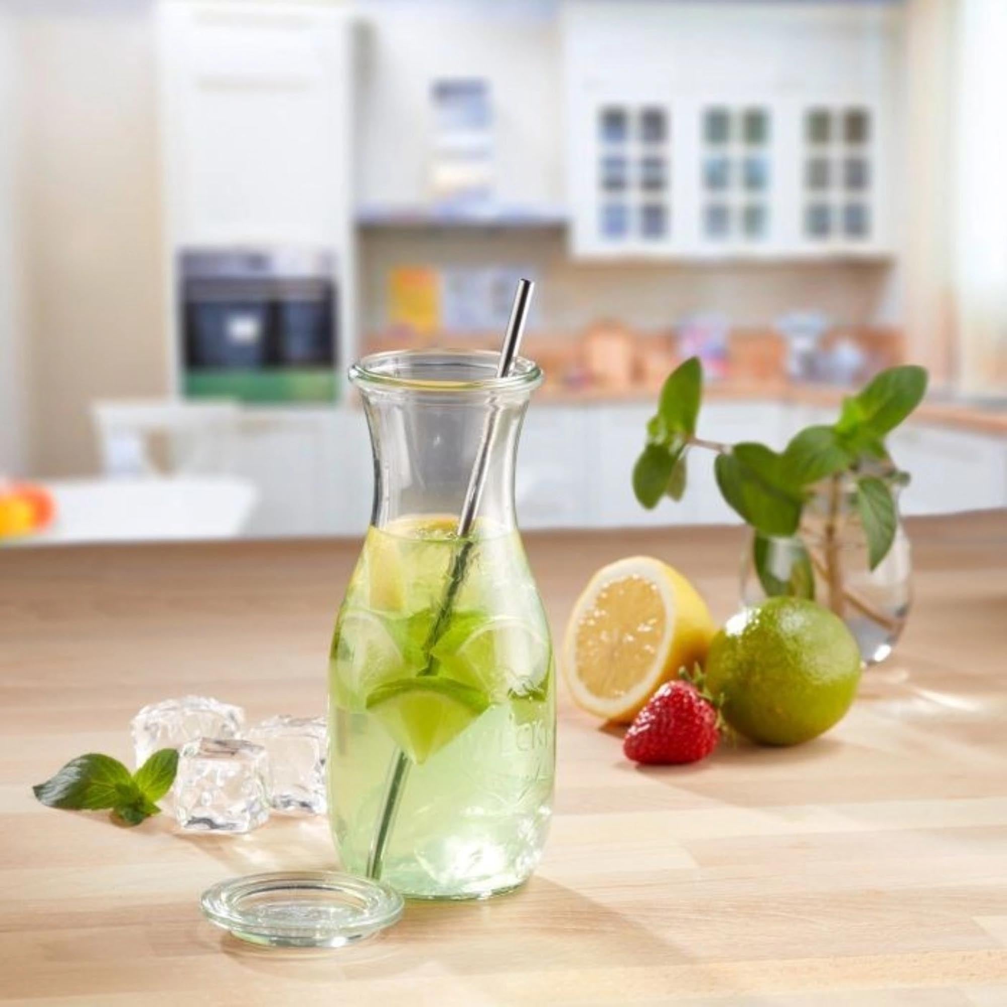 Wiederverwendbare Edelstahl-Trinkhalme von Westmark, gerade, inkl. Reinigungsbürste, langlebig, nachhaltig und umweltfreundlich.