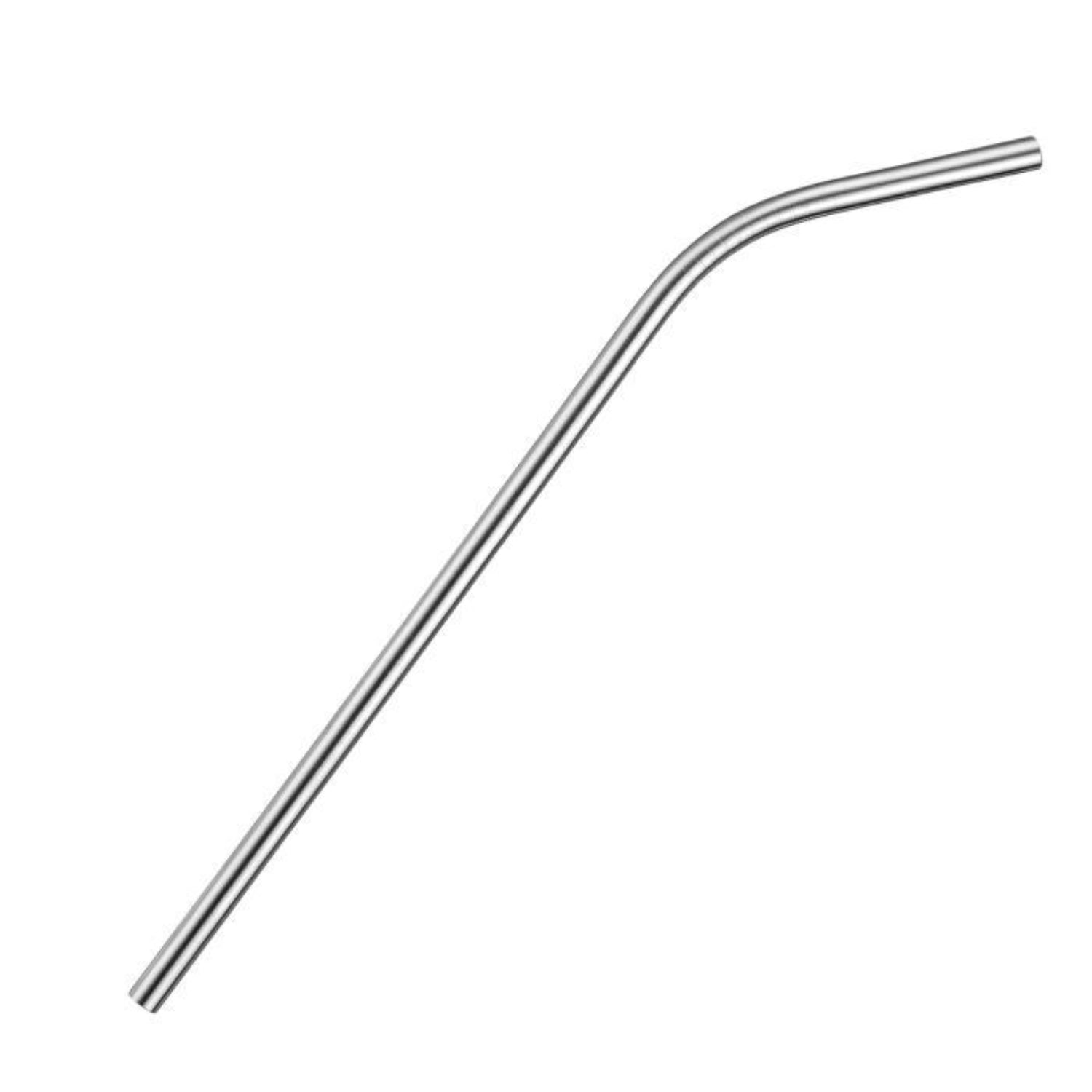 Set aus 4 flexiblen Edelstahl-Trinkhalmen mit Reinigungsbürste, ideal für umweltbewusste Genießer und ansprechende Getränkeservierung.