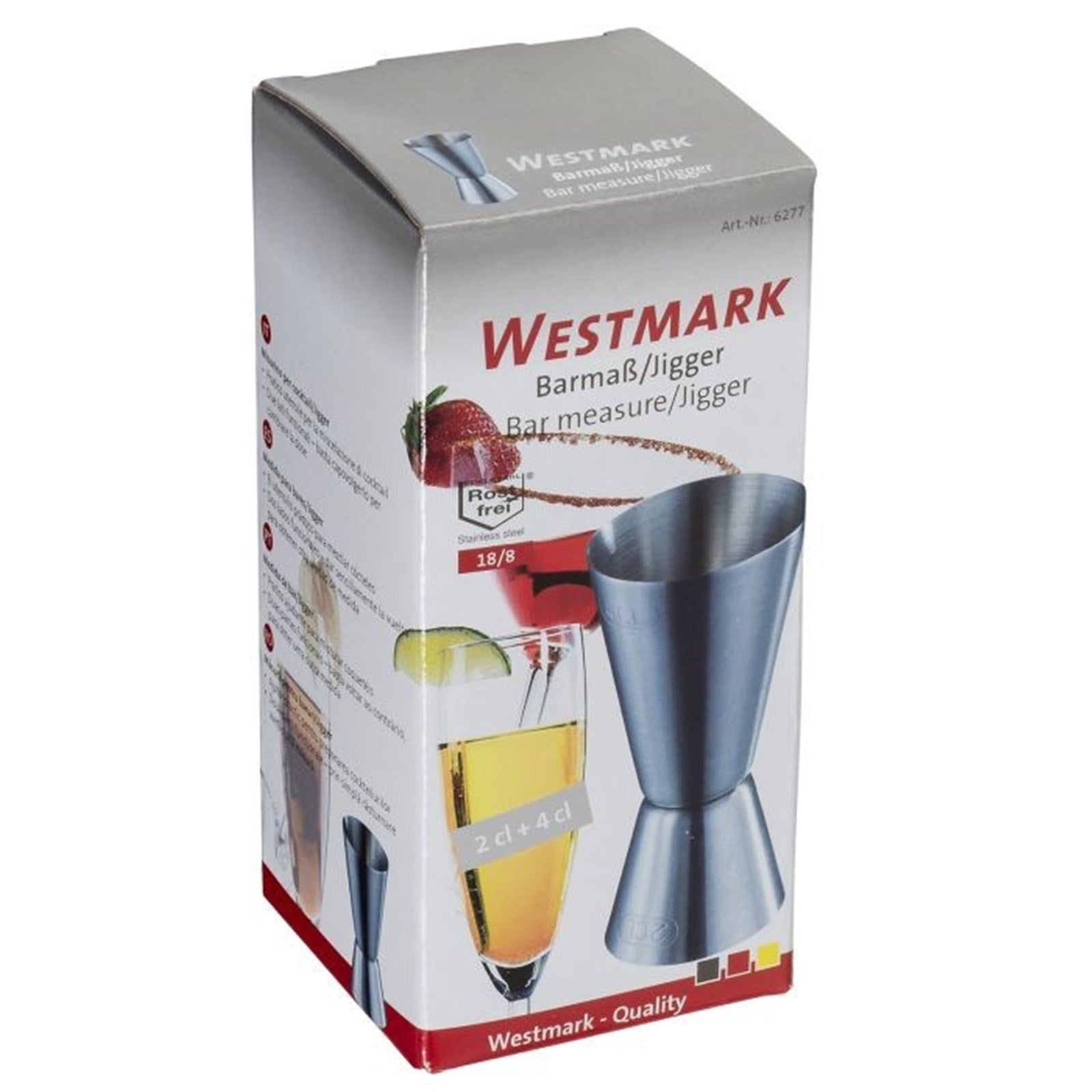 Hochwertiges Barmass von Westmark, ideal für exaktes Dosieren von 2 und 4 cl, perfekt für Mixgetränke und Barzubehör.