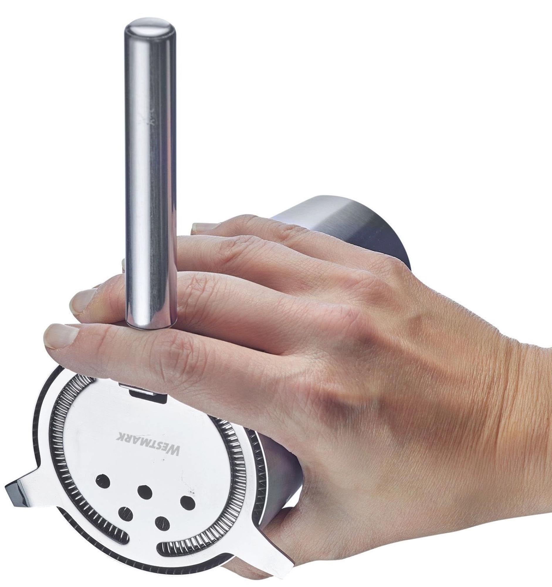 Barsieb Judy von Westmark, Ø 8 cm, aus Edelstahl. Ideal zum präzisen Abseihen von Cocktails und anderen Getränken.