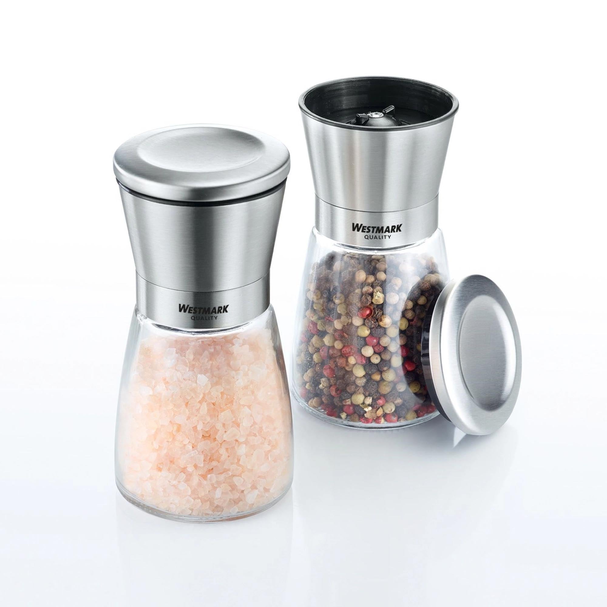 Hochwertige Edelstahl-Gewürzmühle von Westmark, perfekt für frische Gewürze, robust, modern und ein unverzichtbares Küchenutensil.