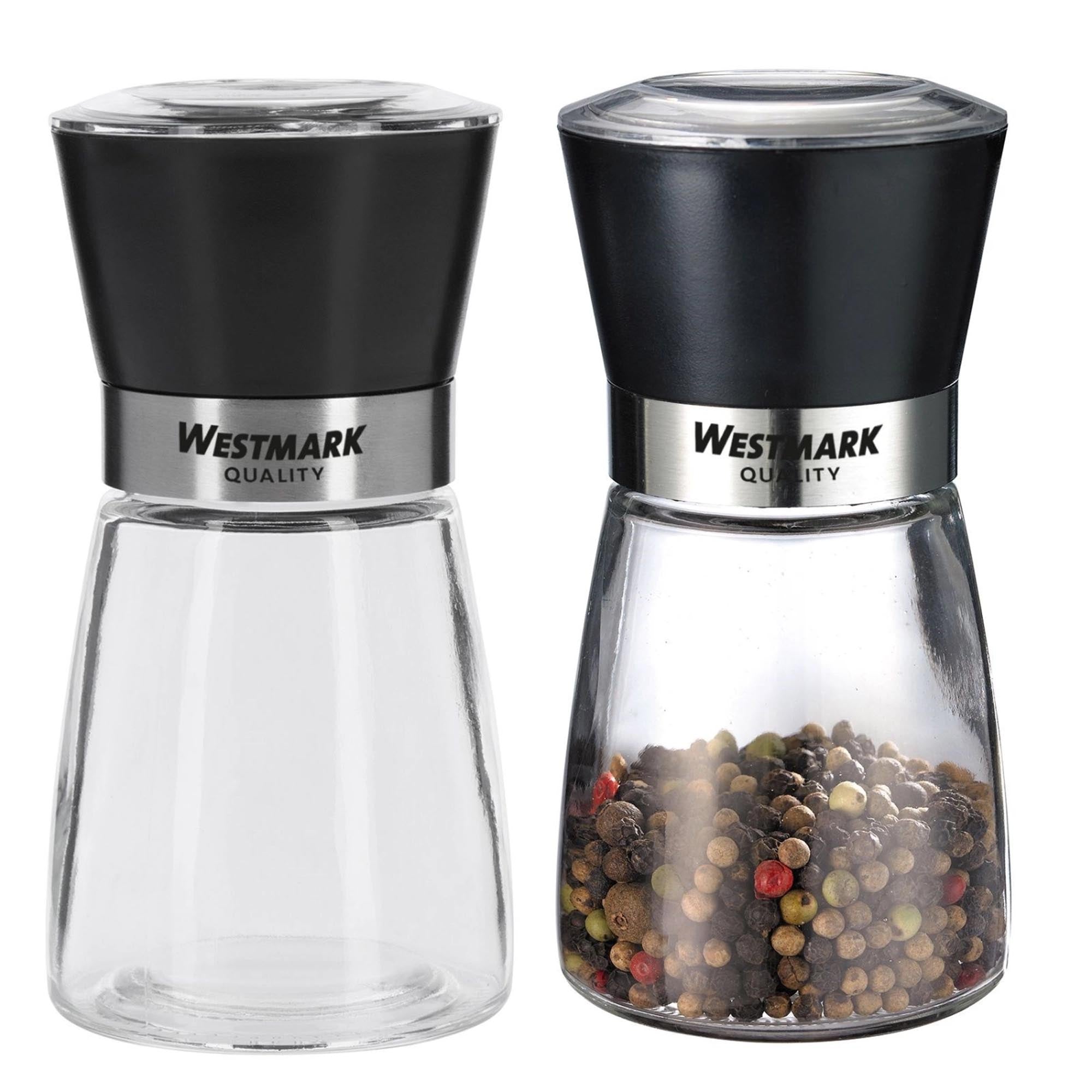 Stilvolles 2er-Set Gewürzmühlen von Westmark, perfekt für Salz und Pfeffer, mit robustem Mahlwerk und zeitgemässem Look.