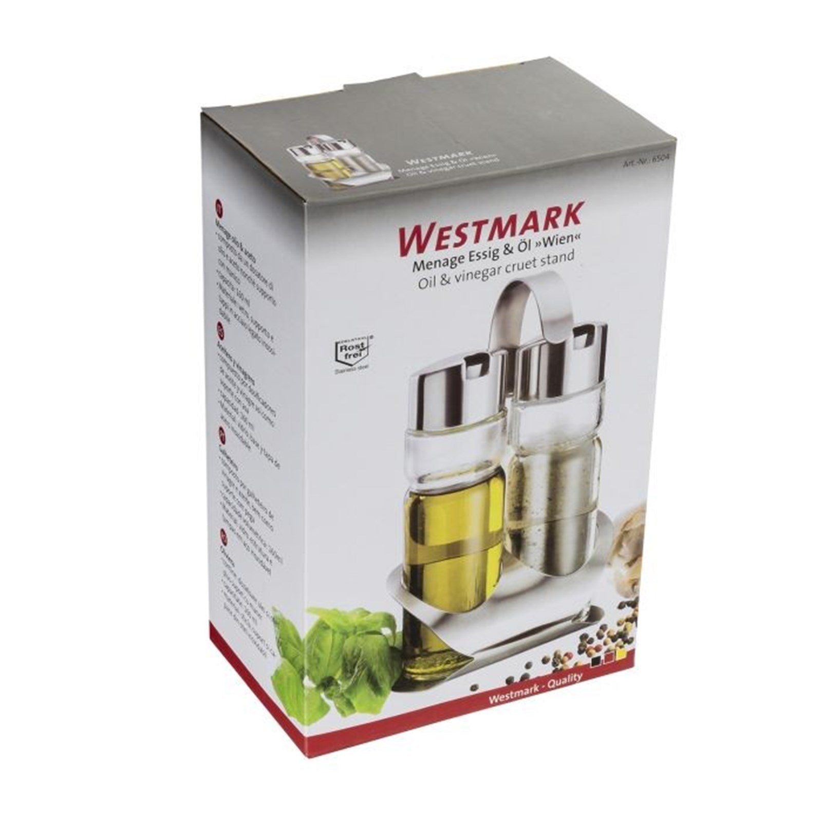 Stilvolles 2-teiliges Essig- und Öl-Set von Westmark, perfekt für den Esstisch, mit elegantem und funktionalem Design.