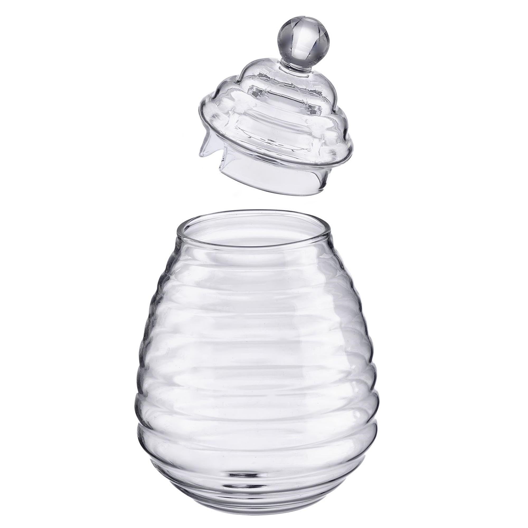 Honigtopf Melli von Westmark, eleganter Küchenhelfer aus Glas mit Holzdeckel, ideal für die stilvolle Aufbewahrung von Honig.