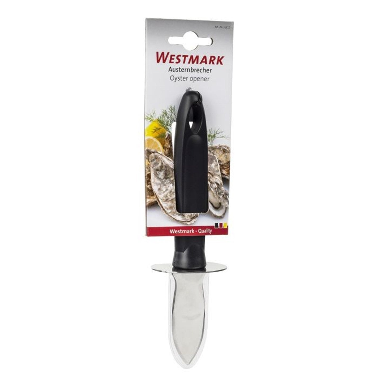 Hochwertiger Austernbrecher von Westmark, perfekt zum sicheren und mühelosen Öffnen von Austern. Ergonomisch und robust.