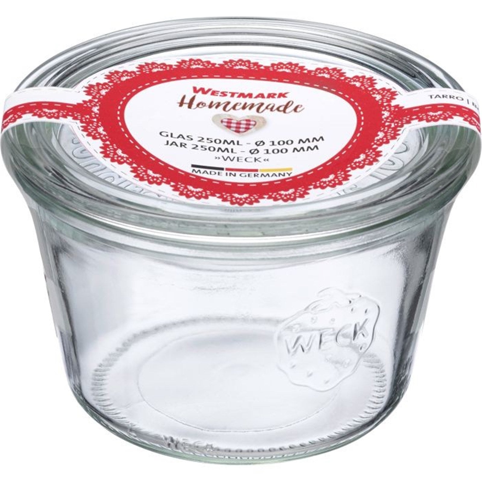 Weck Sturzglas 250ml, Ø100mm, perfekt zum Einkochen, Aufbewahren und vielseitig nutzbar, robust und praktisch für den Alltag.