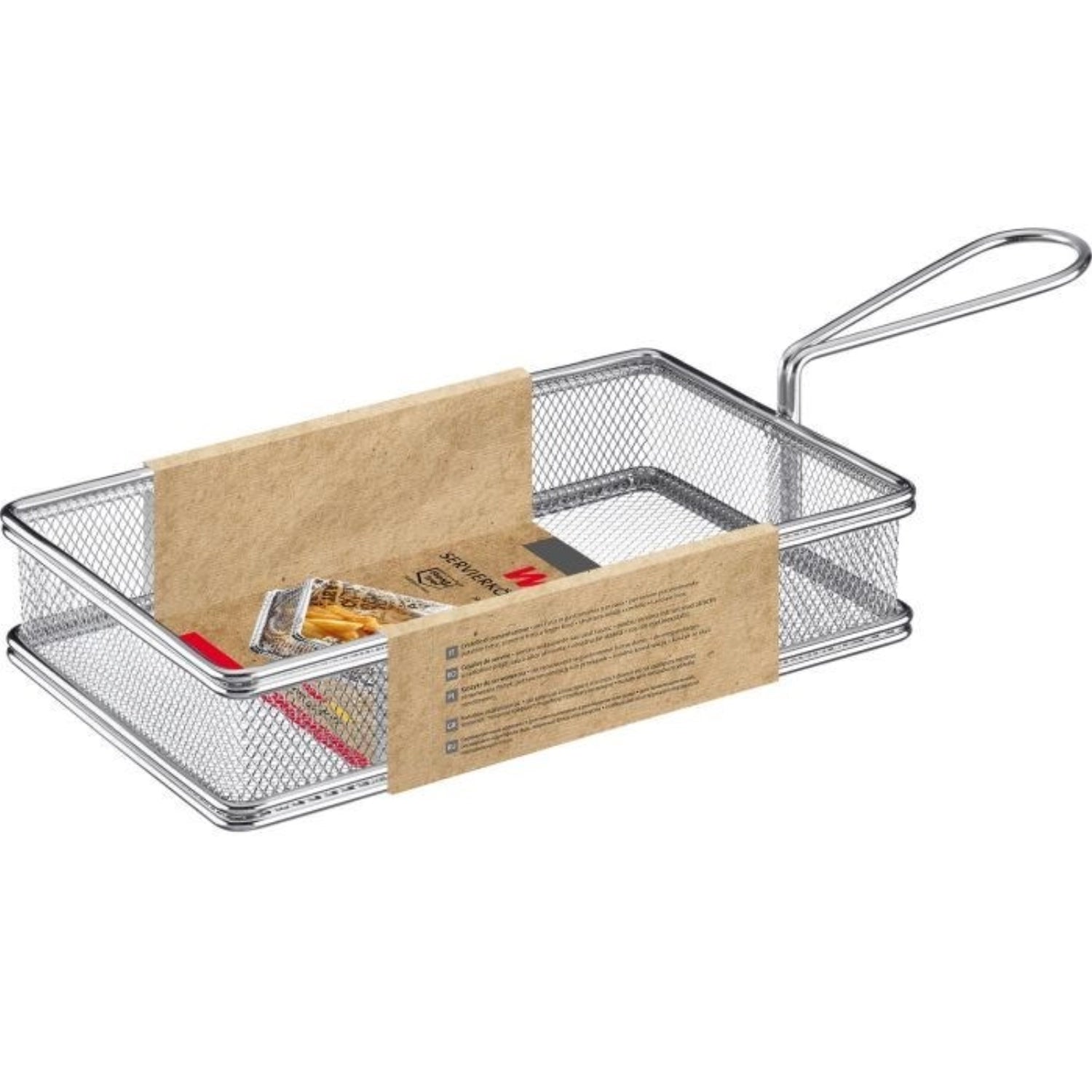 Elegantes Servierkörbchen von Westmark, ideal für die Präsentation von Tapas und Snacks, Maße: 21,5 x 9,5 x 5,5 cm.