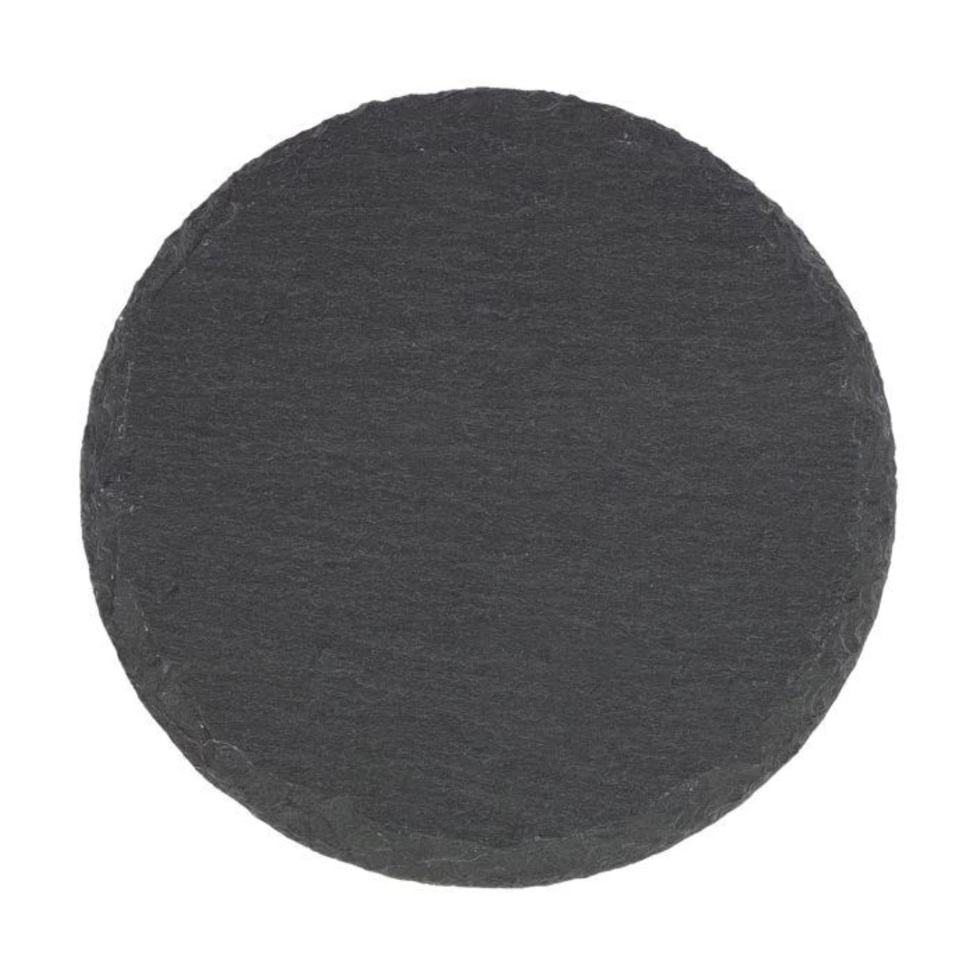 Stilvolles 4er Set Naturschiefer-Untersetzer von Westmark, rund, D10cm. Langlebig, lebensmittelecht, möbelschonend – ideal für jeden Tisch!