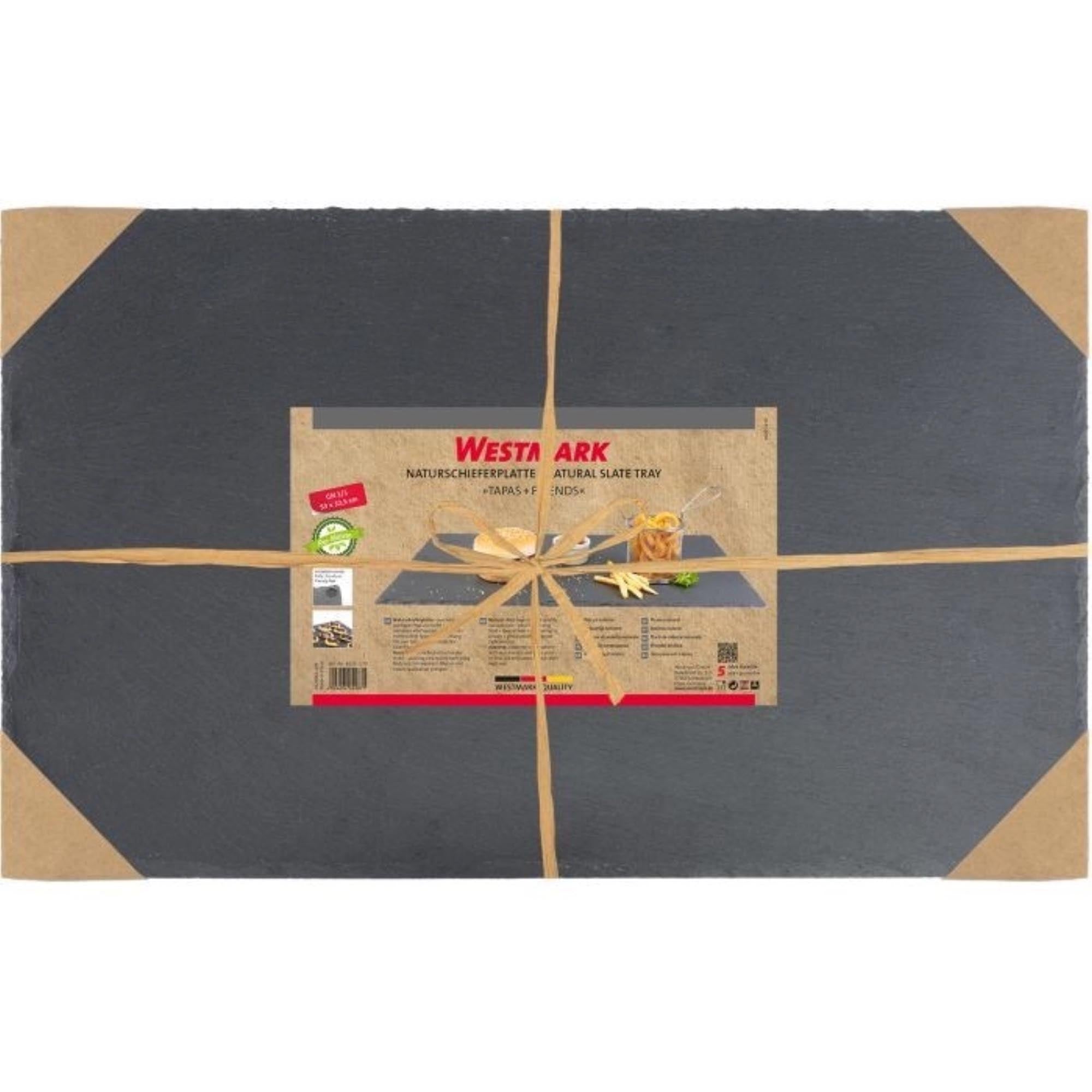 Stilvolle Naturschieferplatte GN 1/2 von Westmark, perfekt für Tapas und Snacks, robust und elegant für Ihre Tafel.