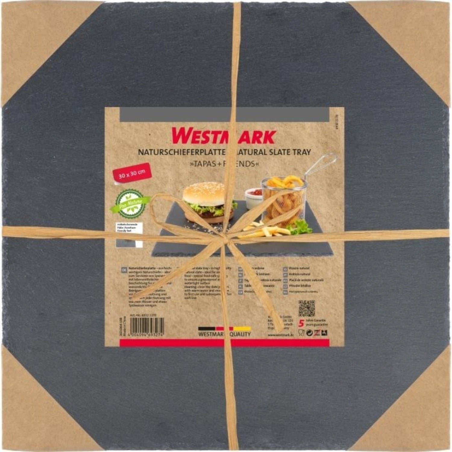 Elegante Naturschieferplatte "Tapas u. Friends" von Westmark, 40 x 30 cm, perfekt für stilvolles Servieren von Snacks und Appetizern.