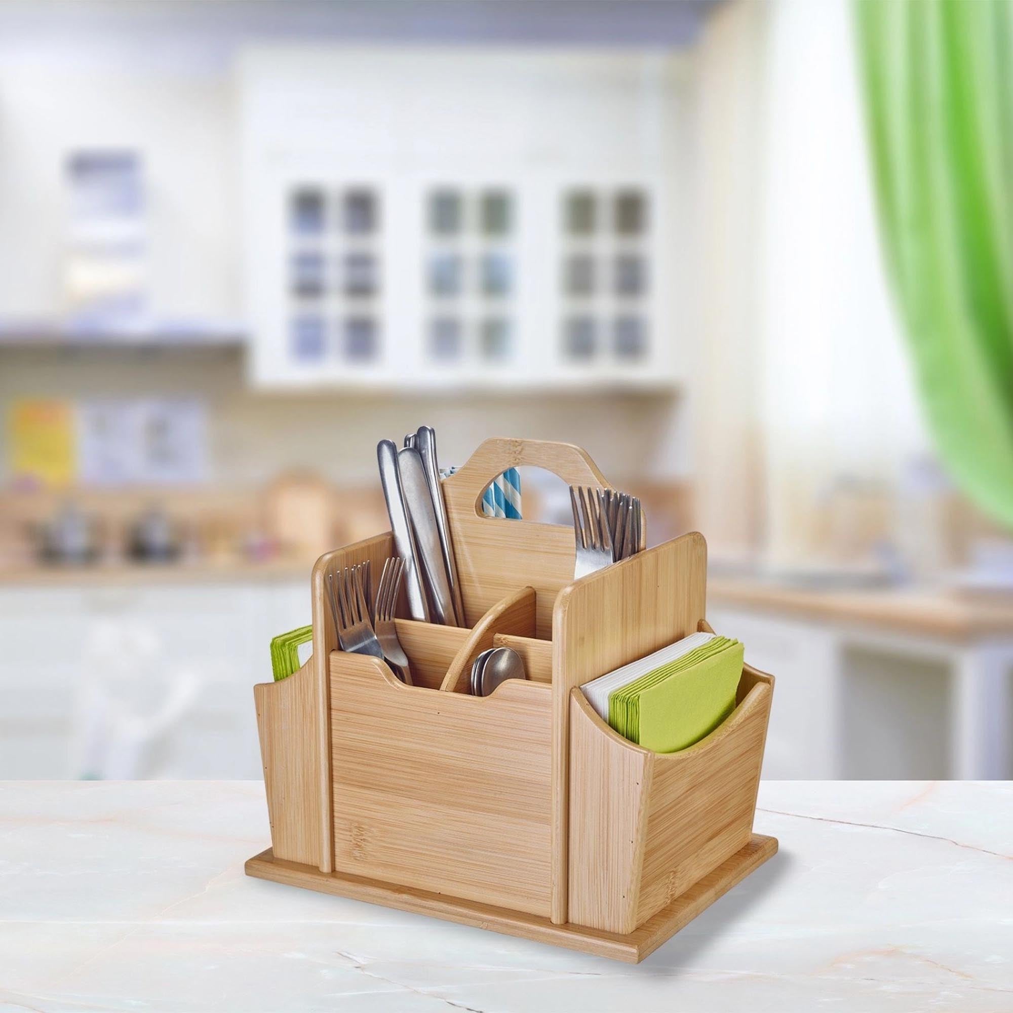 Stilvoller Tischbutler aus Bambus mit 7 Fächern, ideal für Tapas und Snacks. Perfekt für gesellige Abende und ansprechendes Servieren.