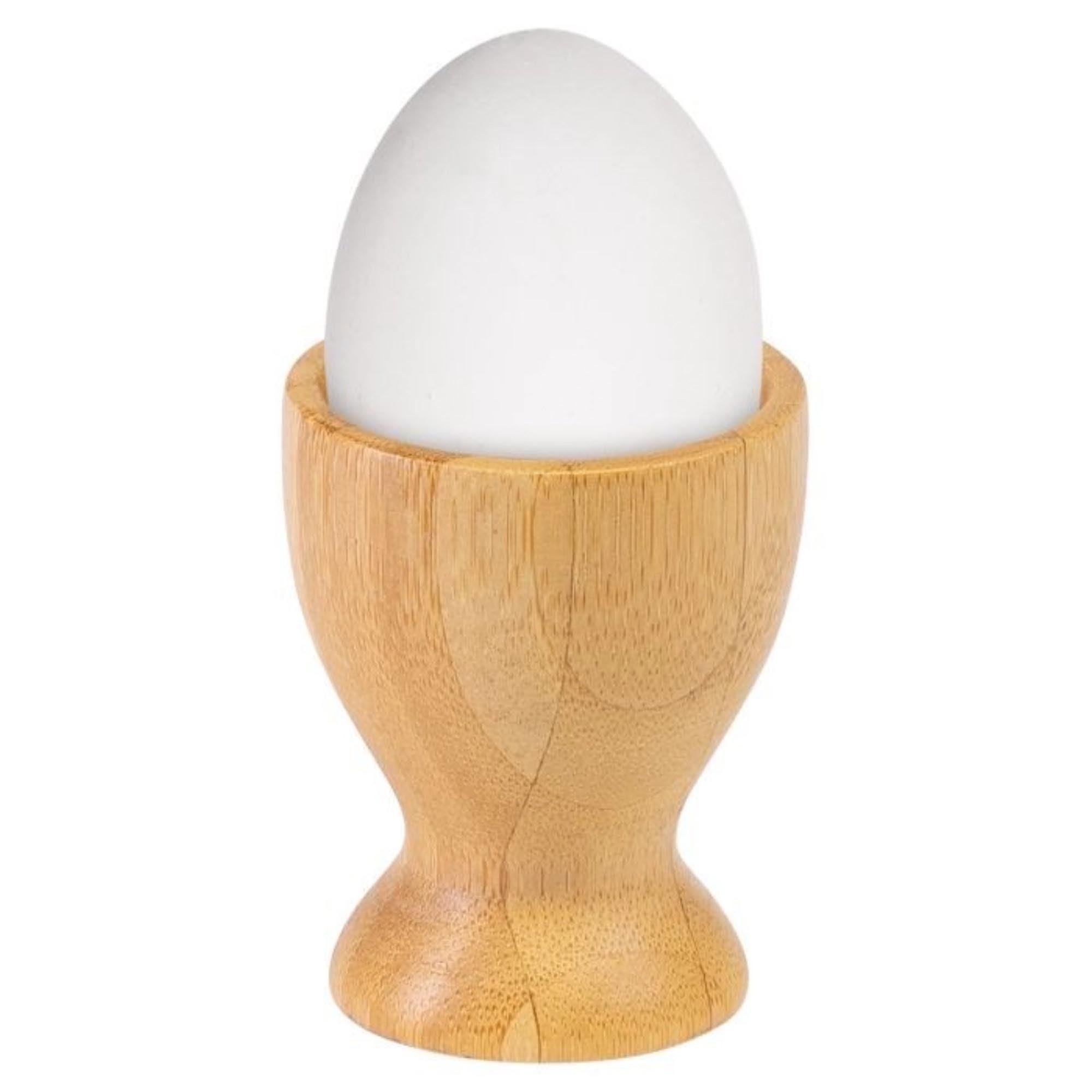 Elegantes Set aus 2 Bambus-Eierbechern von Westmark, ideal für Frühstück und Brunch, nachhaltig und stilvoll für jeden Anlass.