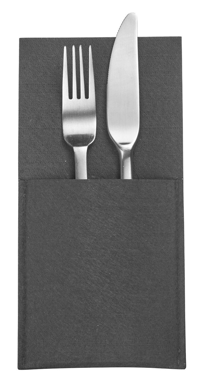 Set aus 4 anthrazitfarbenen Bestecktaschen aus Polyester, perfekt für elegante Tischdekorationen, von Westmark.