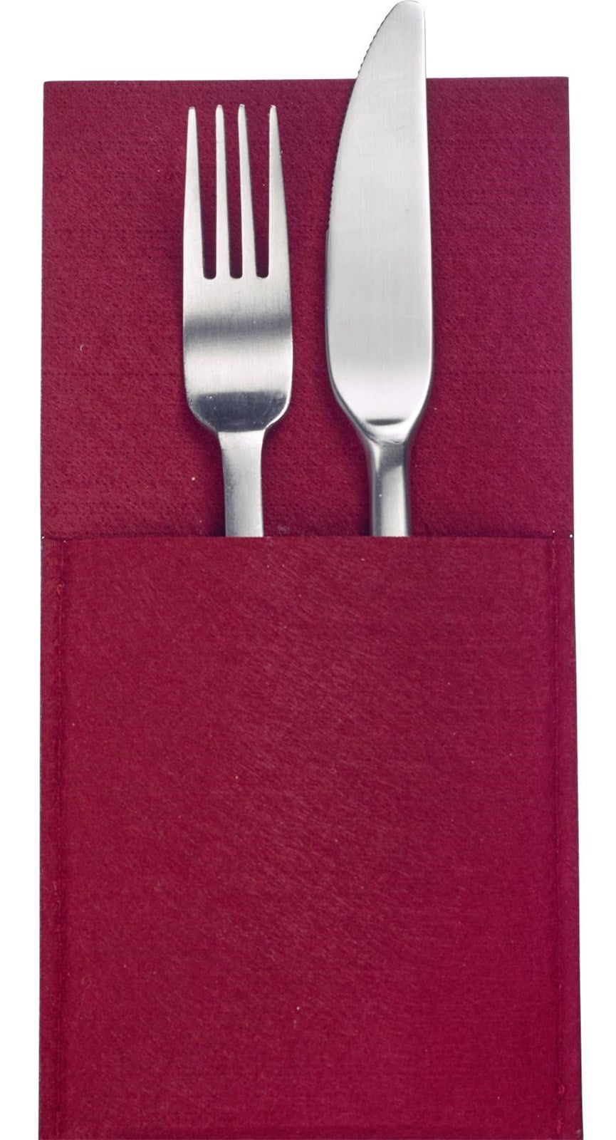 Set aus 4 roten Bestecktaschen aus Polyester von Westmark, perfekt für stilvolle Tischdekoration und praktische Besteckorganisation.