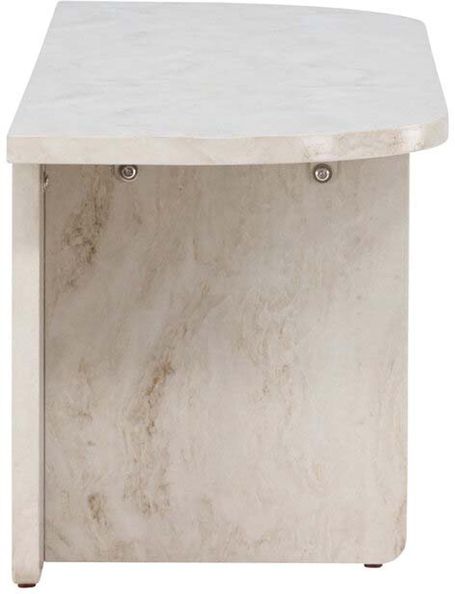 Ålesund TV-Ständer: Stilvolles skandinavisches Design mit Marmoroptik, ideal für kleine Räume und praktisches Kabelmanagement.