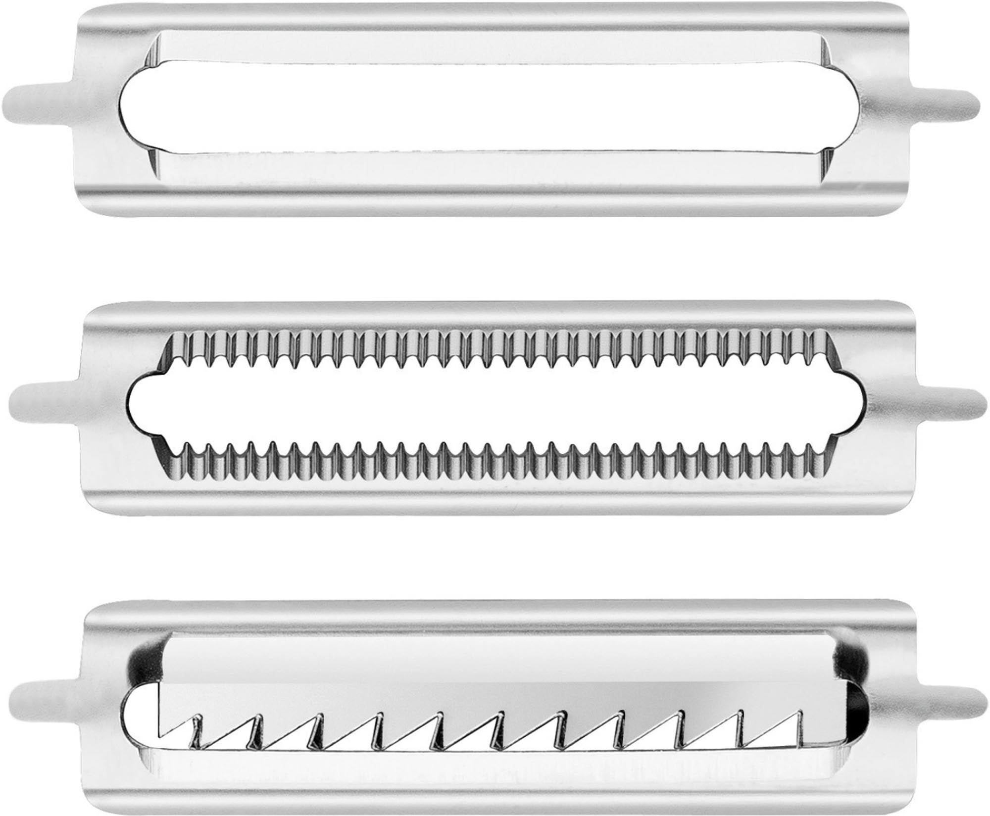 Entdecken Sie den Zwilling Z-Cut 5-in-1 Schäler – Ihr multifunktionales Küchenwerkzeug für schnelles und einfaches Schälen, Schneiden und Dekorieren.