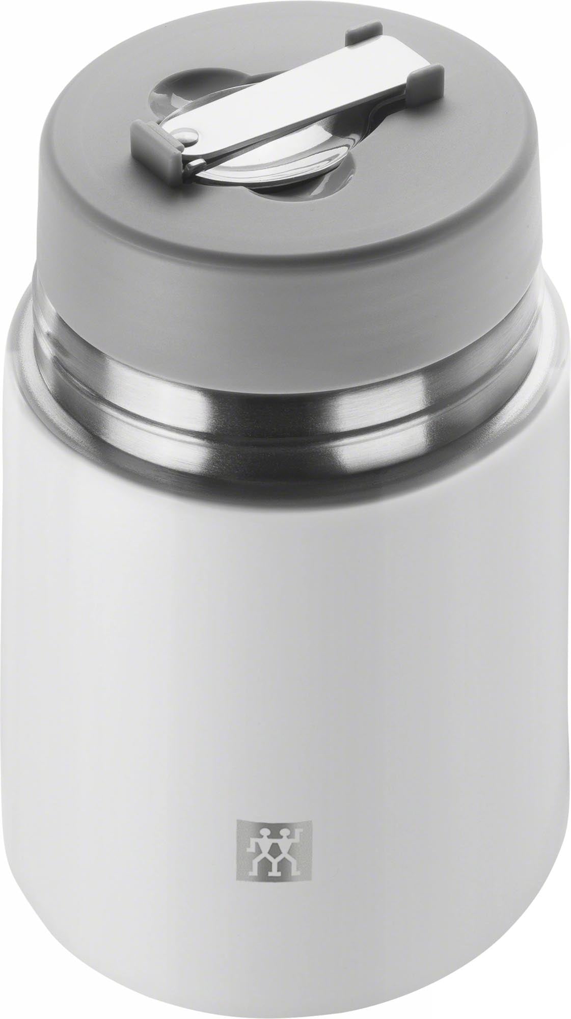 Entdecken Sie den stilvollen Thermo Food Jar von Zwilling Kitchen: 700 ml, aus Edelstahl, ideal für frische Mahlzeiten unterwegs, auslaufsicher und BPA-frei.