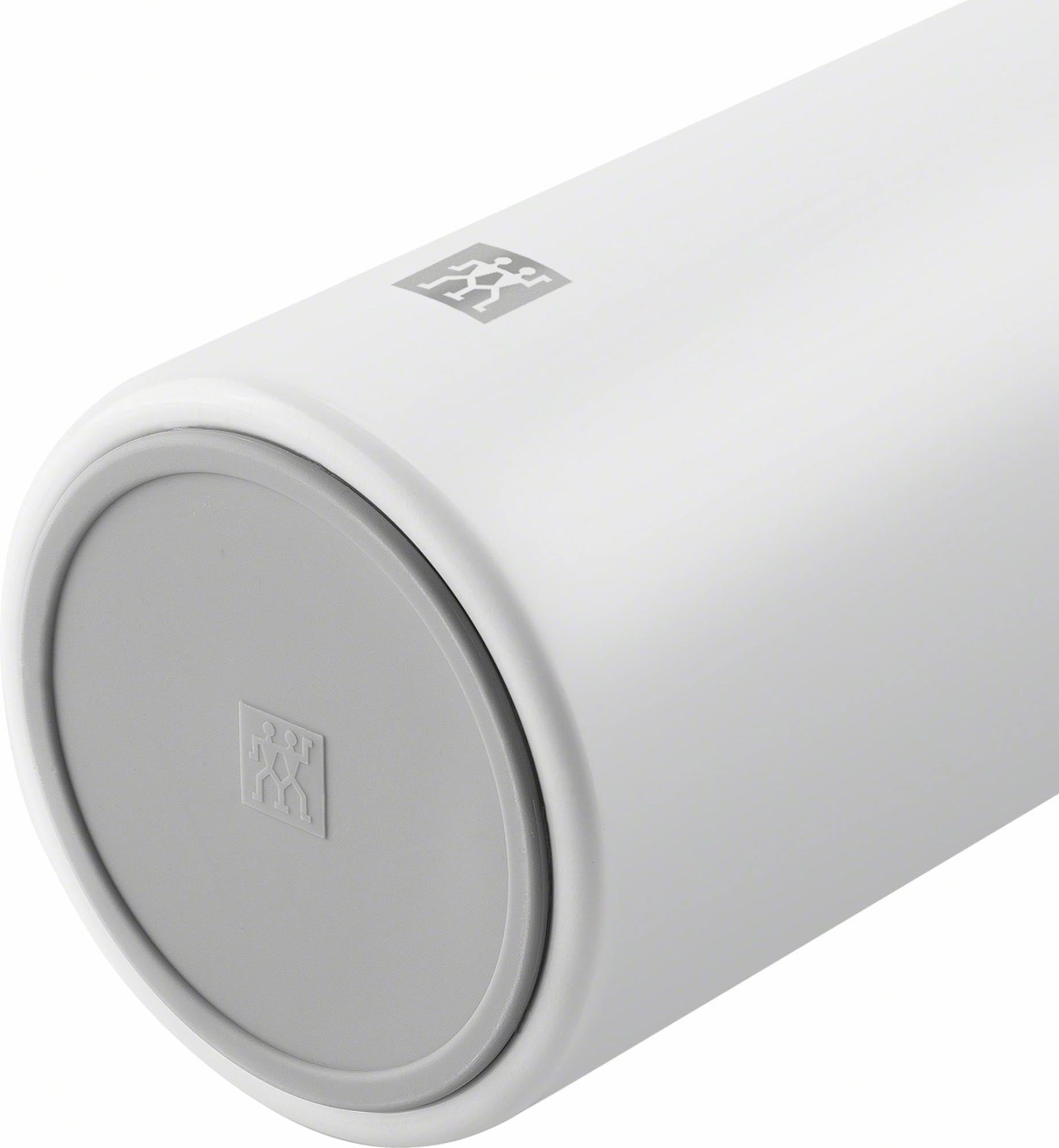 Entdecken Sie die elegante Zwilling Thermo-Vakuum-Flasche (1.000 ml) in Silber-Weiß. Ideal für heiße und kalte Getränke, robust und pflegeleicht.