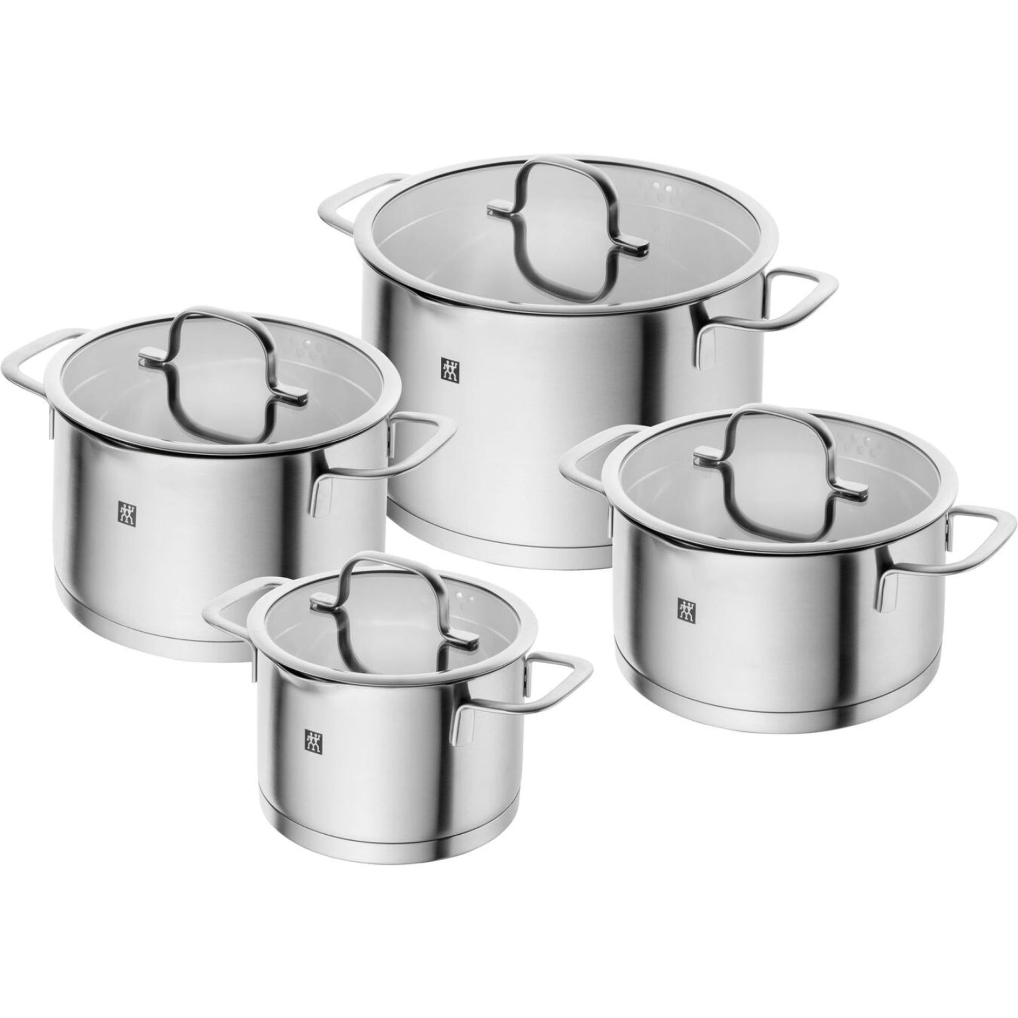 Zwilling TrueFlow Kochgeschirr-Set 4tlg. in Silber präsentiert im Onlineshop von KAQTU Design AG. Pfanne/Topf ist von Zwilling Kitchen