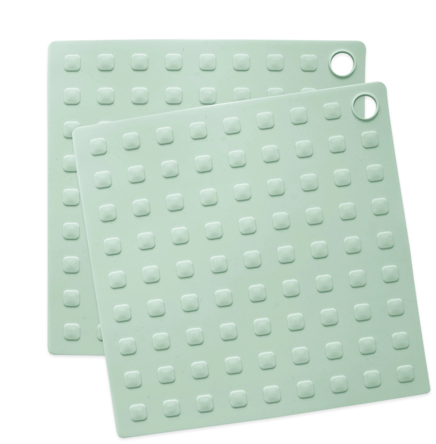 Praktisches 2er Set Silikon-Topflappen (19,9x19,9 cm) von Scrap Cooking, hitzebeständig und rutschfest, ideal für sicheres Kochen und Backen.
