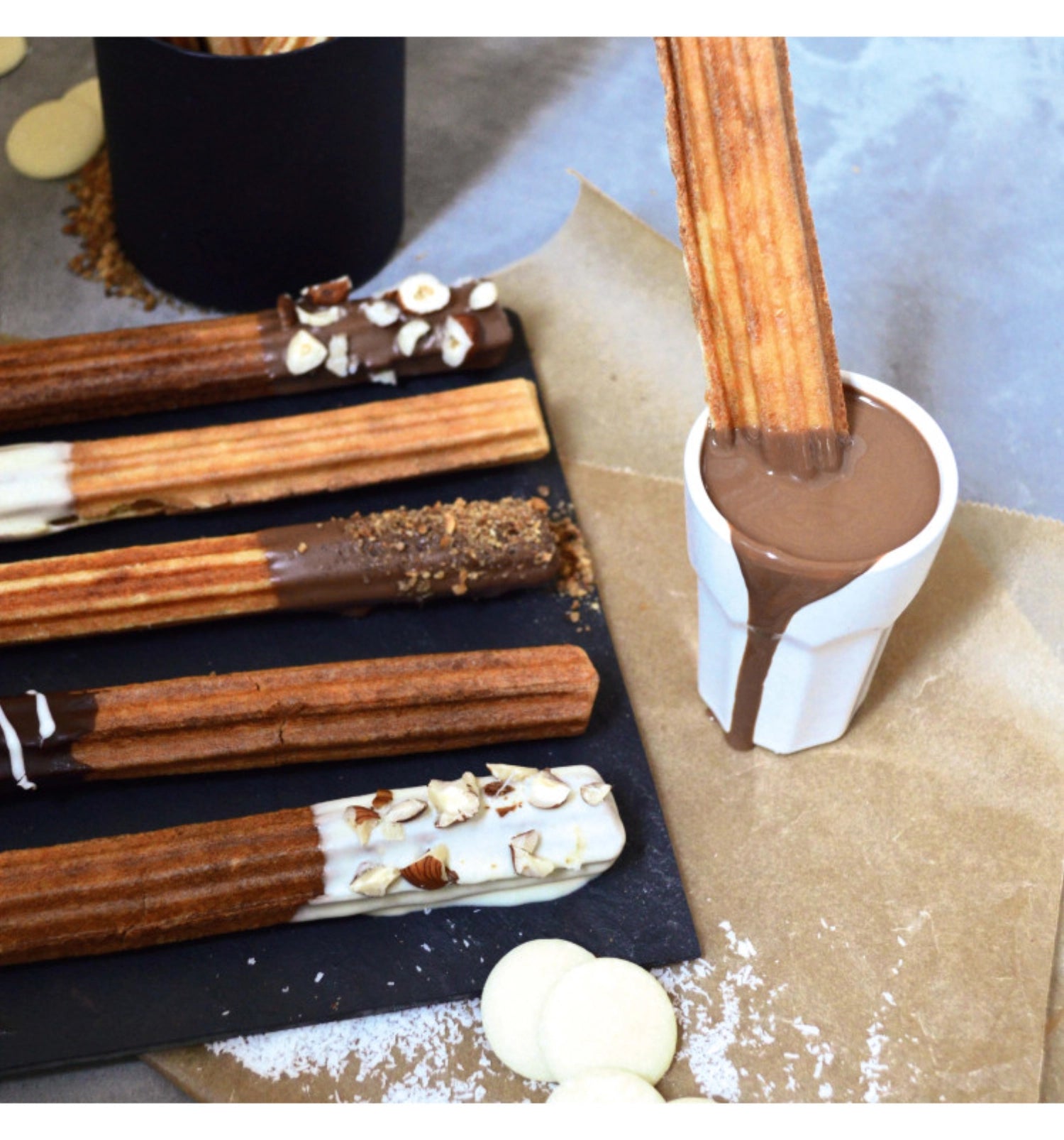 Fertigmischung für köstliche Churros von Scrap Cooking, 325g, ideal für süße Snacks und Desserts, einfach zuzubereiten.