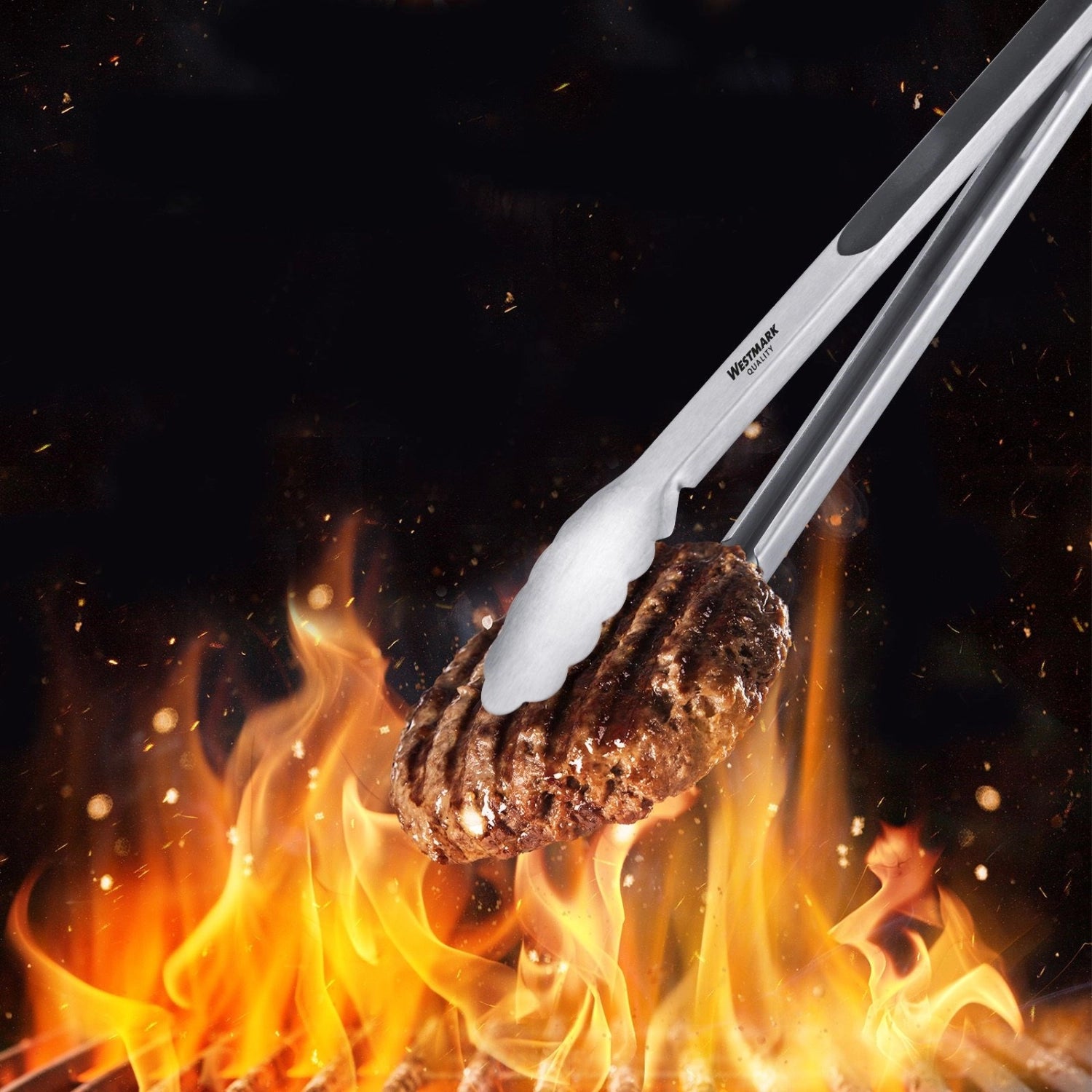 Grillzange Classic Spezial Mix mit integriertem Flaschenöffner, 35 cm lang, ideal für Grillliebhaber und BBQ-Fans, von Westmark.