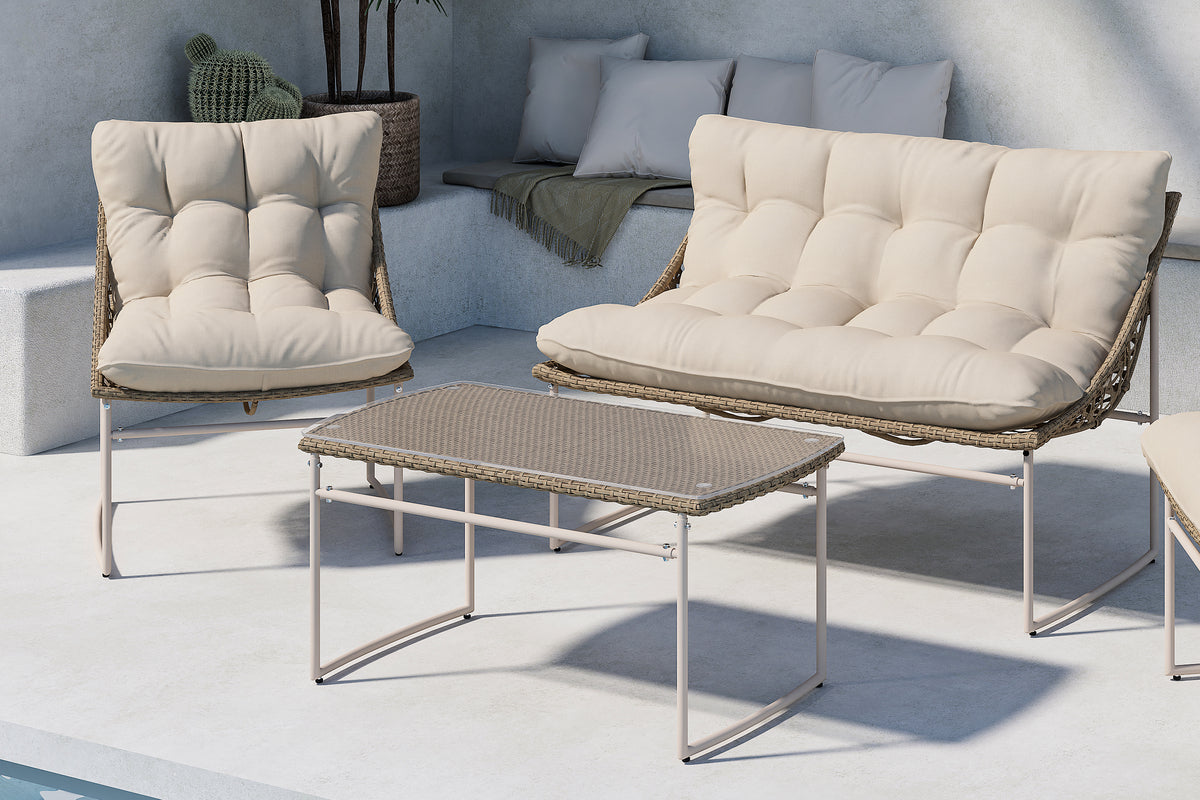 Tina Outdoor Sofa-Set in Weiss präsentiert im Onlineshop von KAQTU Design AG. Loungeset ist von Venture Home