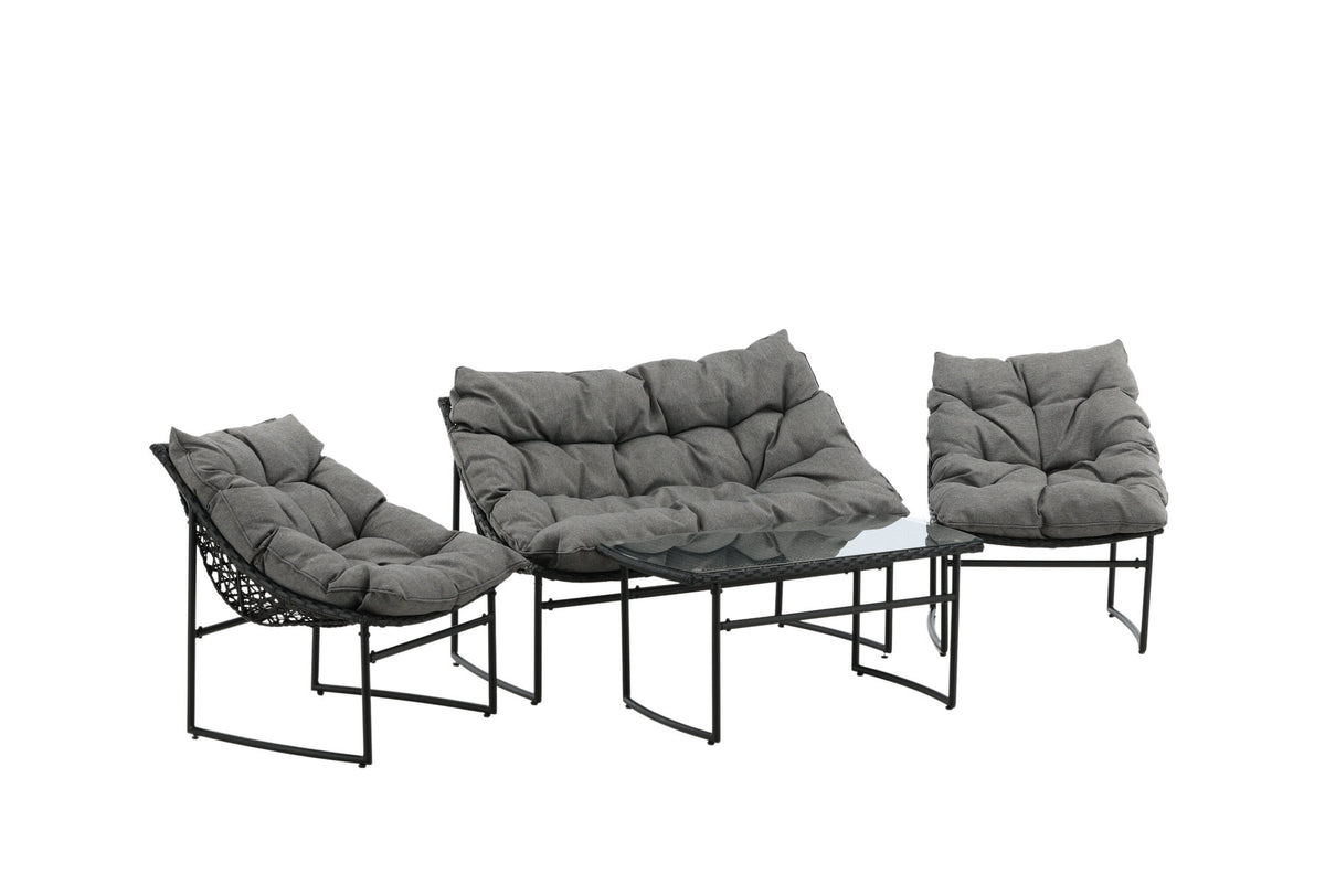 Tina Outdoor Sofa-Set in Schwarz präsentiert im Onlineshop von KAQTU Design AG. Loungeset ist von Venture Home