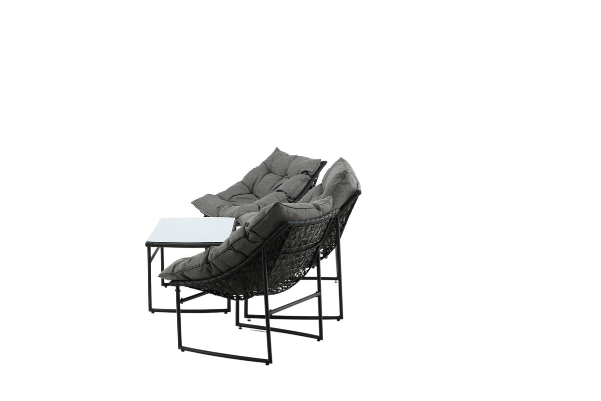 Tina Outdoor Sofa-Set in Schwarz präsentiert im Onlineshop von KAQTU Design AG. Loungeset ist von Venture Home