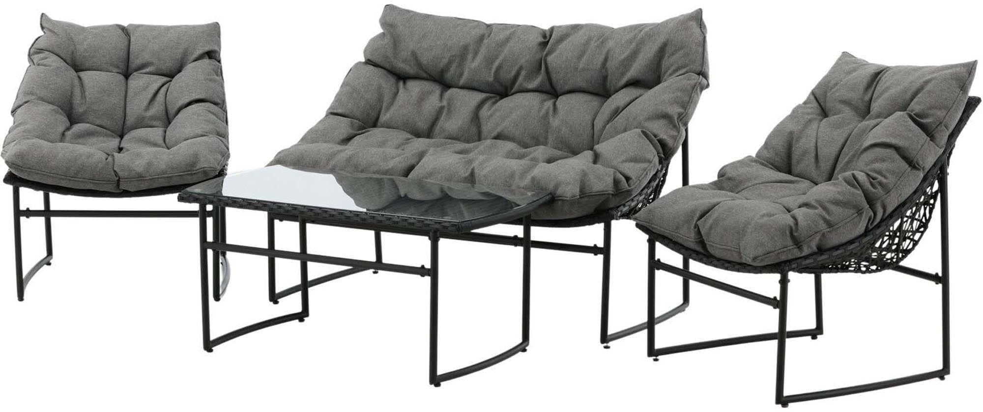 Tina Outdoor Sofa-Set in Schwarz präsentiert im Onlineshop von KAQTU Design AG. Loungeset ist von Venture Home