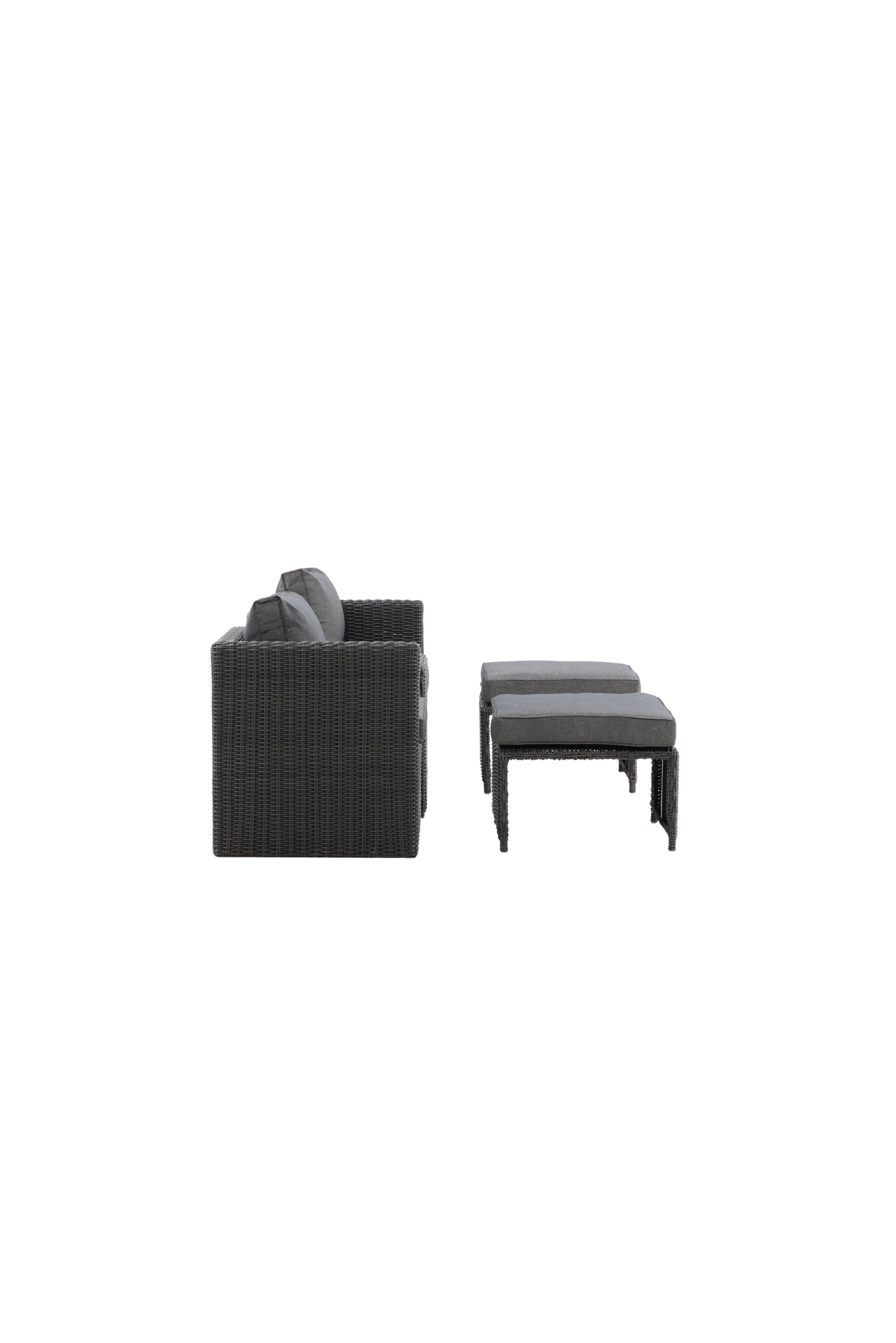 Quad Lounge Outdoorset 63cm in Schwarz präsentiert im Onlineshop von KAQTU Design AG. Loungeset ist von Venture Home