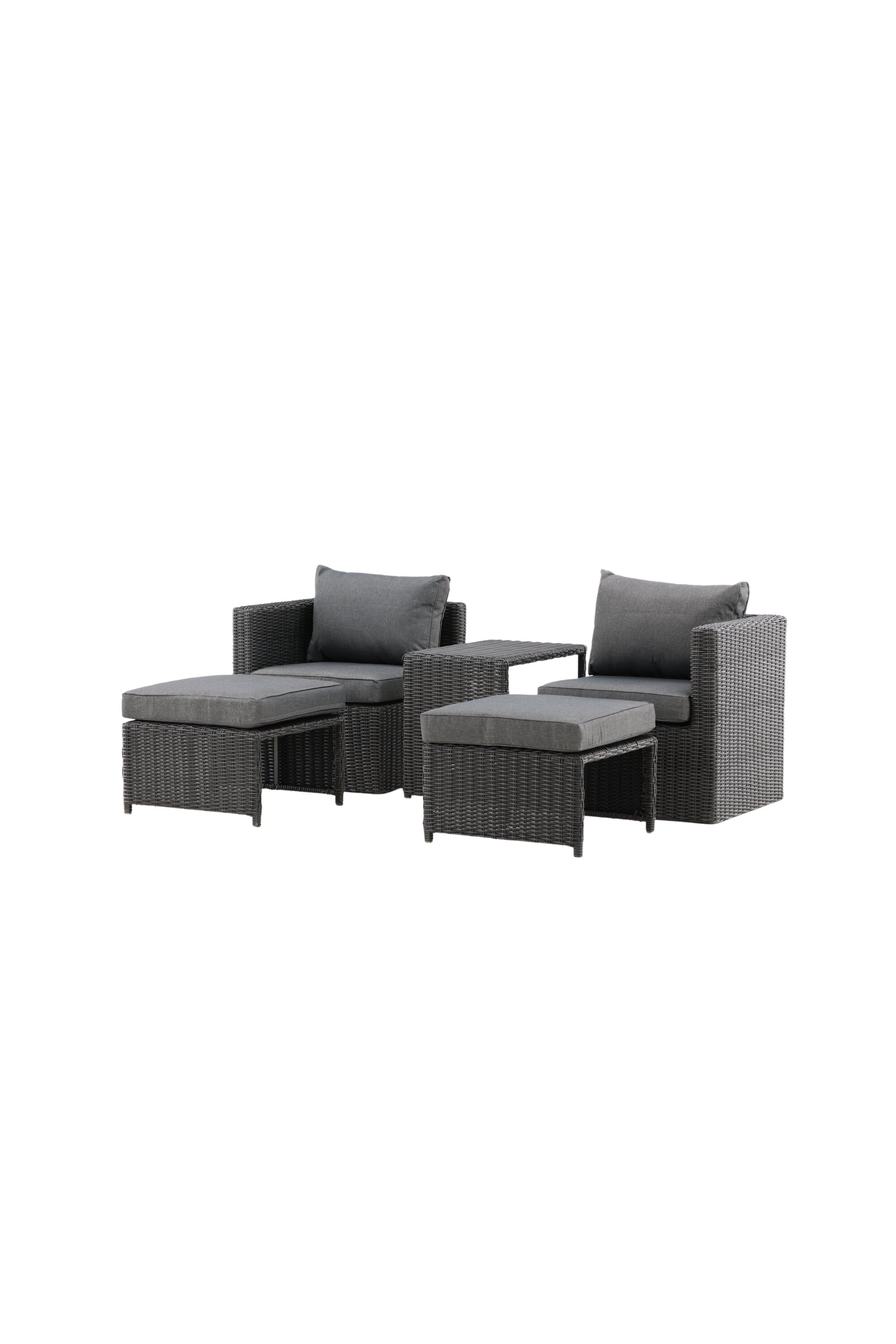 Quad Lounge Outdoorset 63cm in Schwarz präsentiert im Onlineshop von KAQTU Design AG. Loungeset ist von Venture Home
