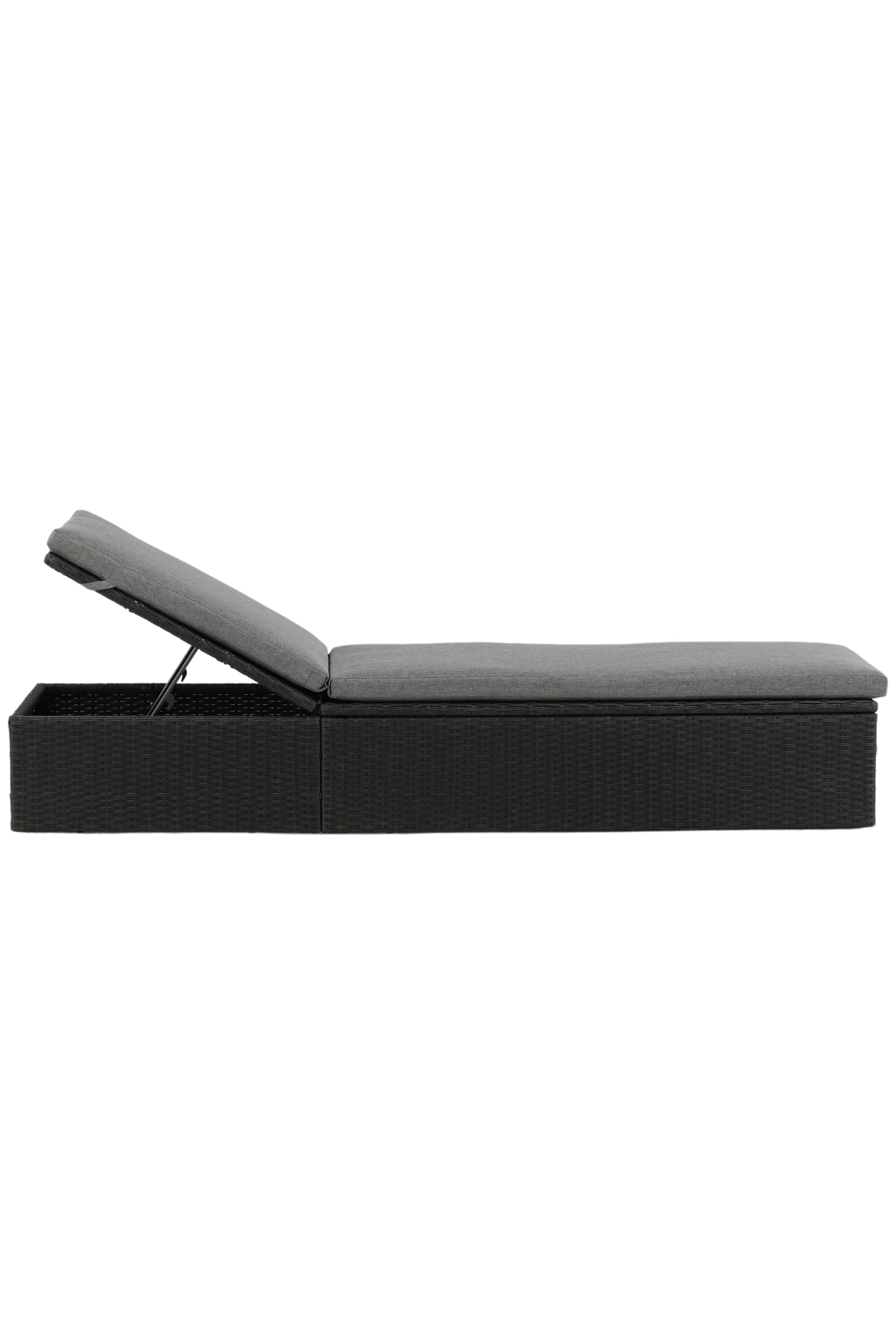 Quad Sonnenlounge in Schwarz präsentiert im Onlineshop von KAQTU Design AG. Liegestuhl ist von Venture Home