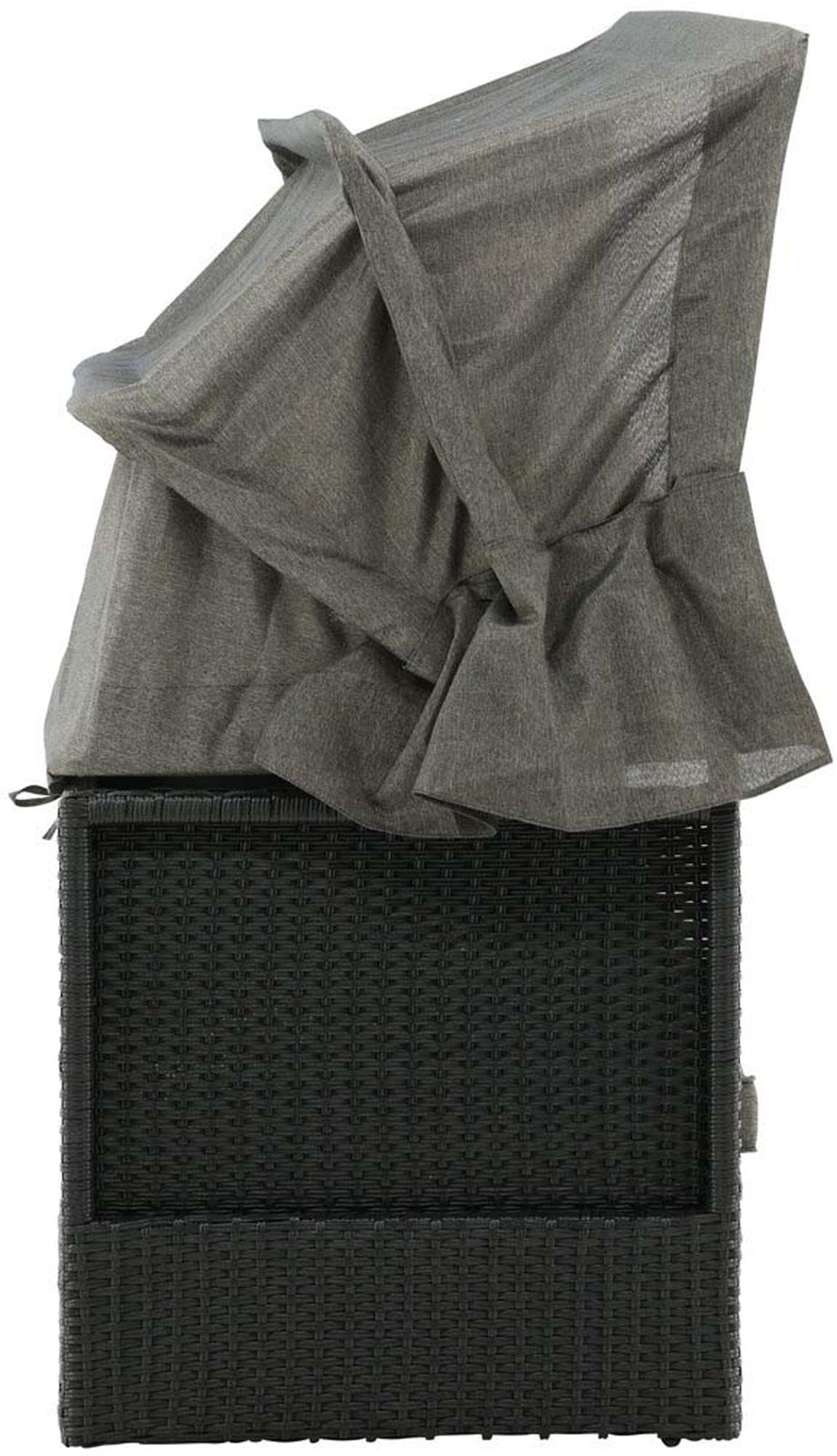 Elegante Nopy Sun Lounge von Venture Home: Hochwertiges Kunst-Rattan, bequeme Polsterung und integrierter Sonnenschirm für stilvolle Entspannung.