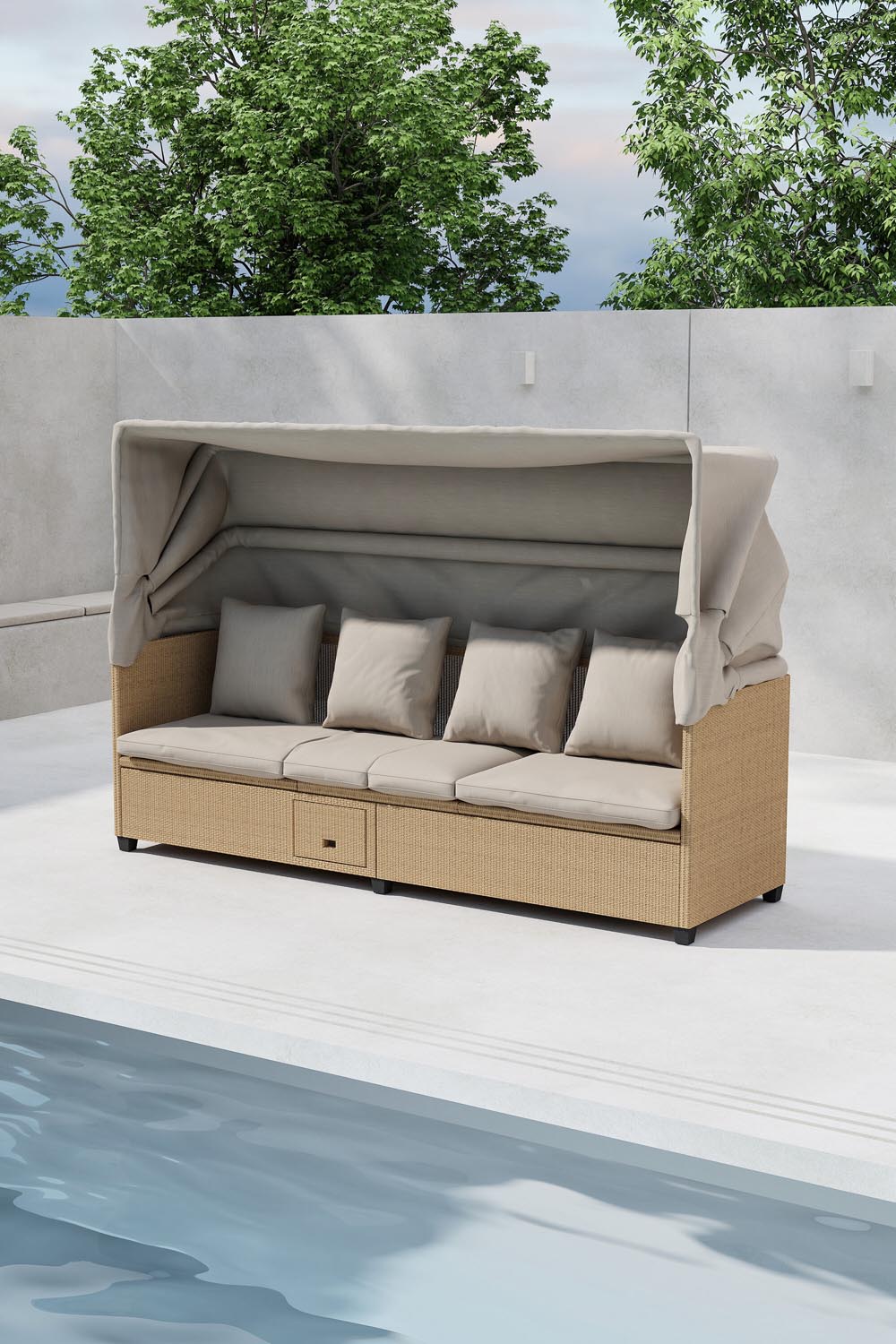 Nopy Sonnenlounge in Beige präsentiert im Onlineshop von KAQTU Design AG. Liegestuhl ist von Venture Home