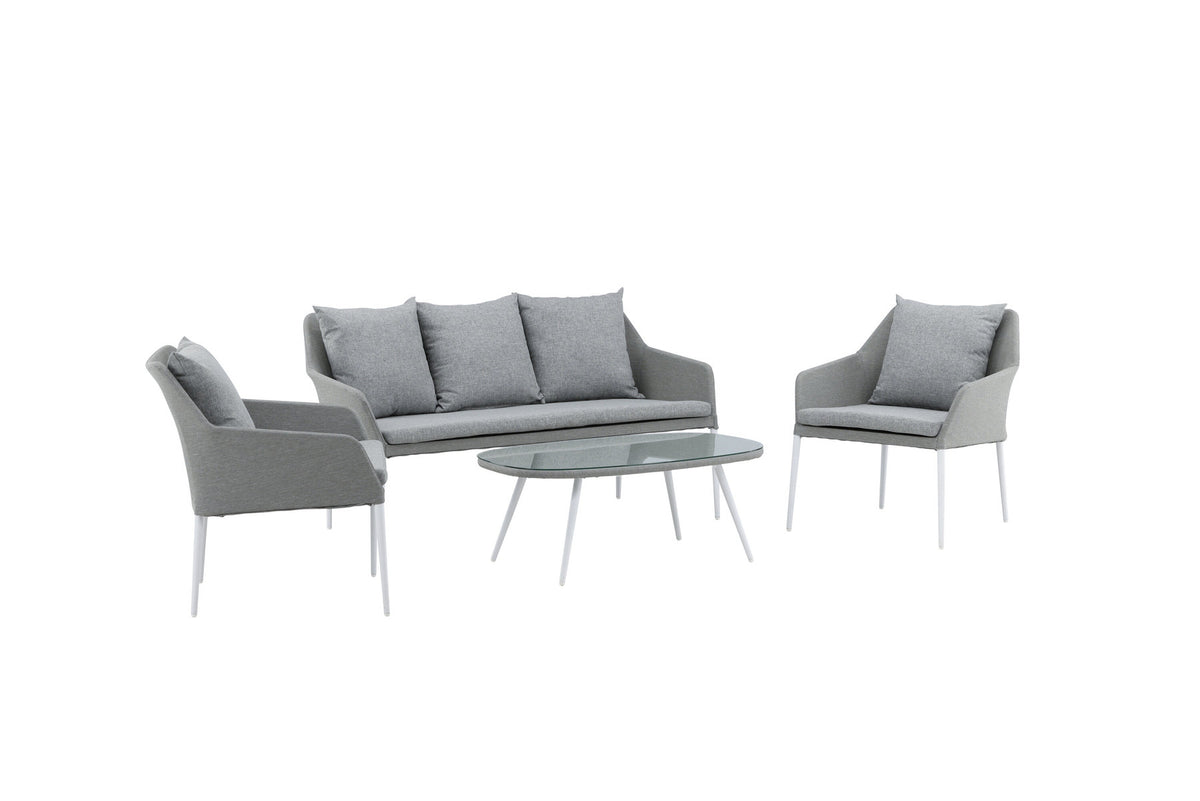 Spoga Sofagarnitur in Weiss/Grau präsentiert im Onlineshop von KAQTU Design AG. Loungeset ist von Venture Home