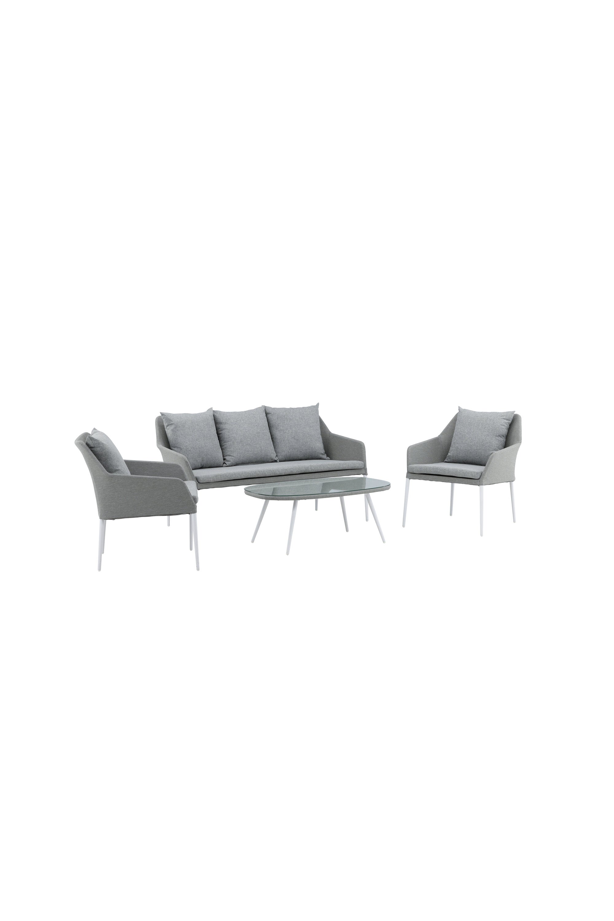 Spoga Sofagarnitur in Weiss/Grau präsentiert im Onlineshop von KAQTU Design AG. Loungeset ist von Venture Home