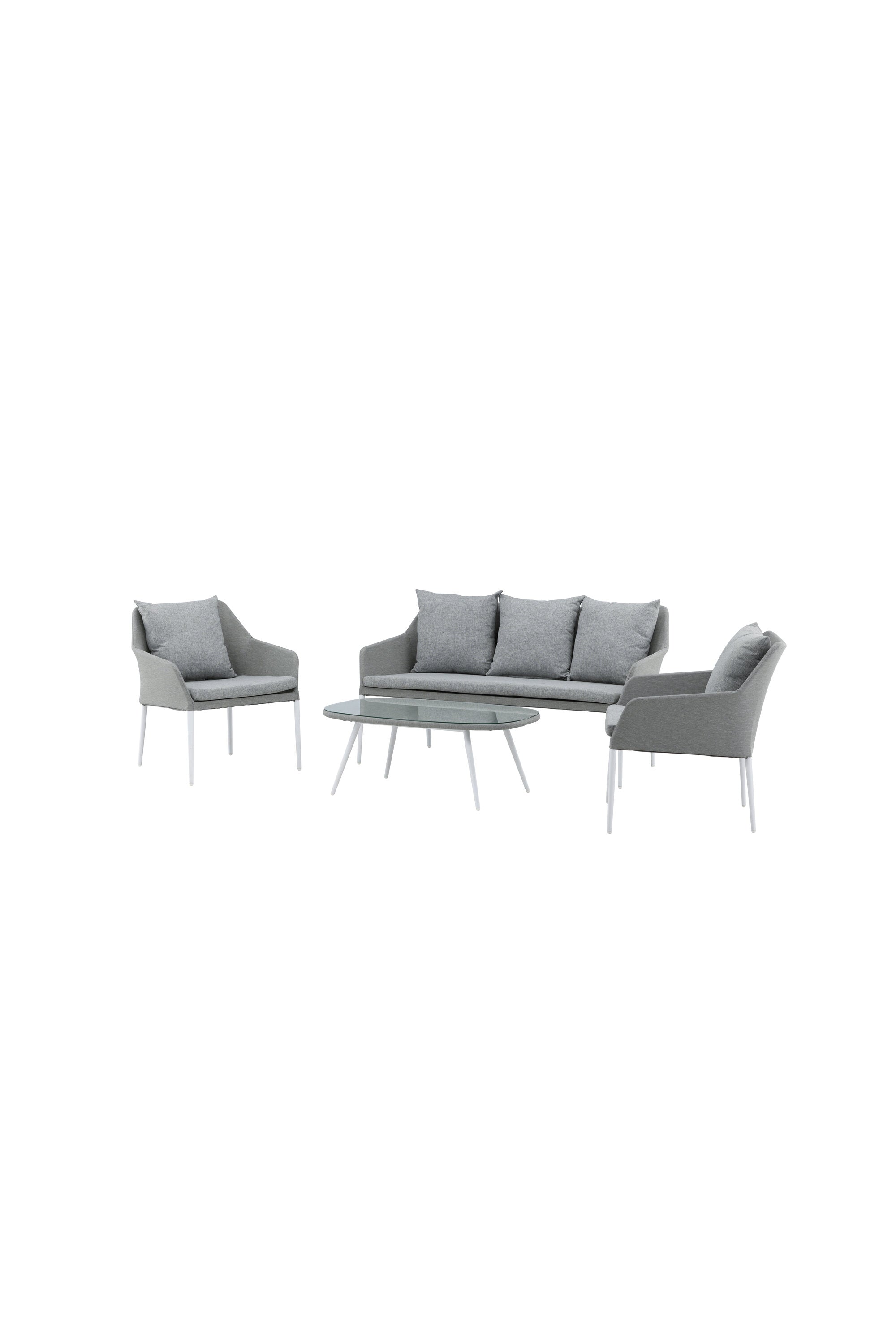 Spoga Sofagarnitur in Weiss/Grau präsentiert im Onlineshop von KAQTU Design AG. Loungeset ist von Venture Home