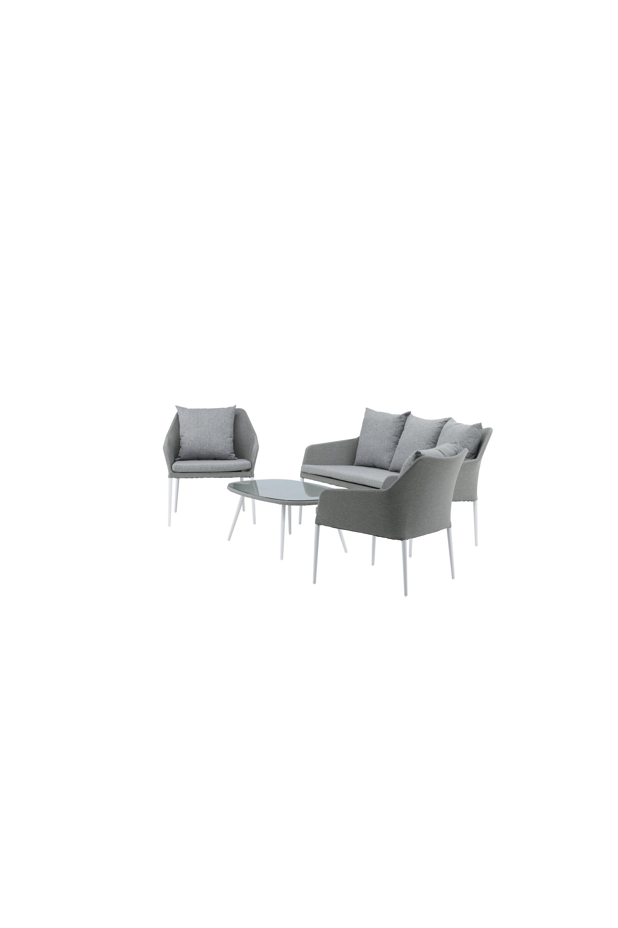 Spoga Sofagarnitur in Weiss/Grau präsentiert im Onlineshop von KAQTU Design AG. Loungeset ist von Venture Home