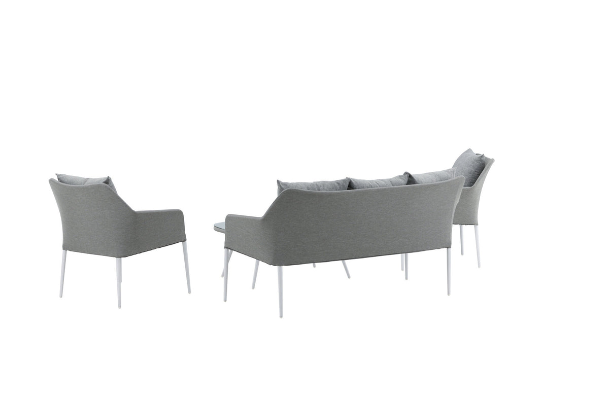 Spoga Sofagarnitur in Weiss/Grau präsentiert im Onlineshop von KAQTU Design AG. Loungeset ist von Venture Home