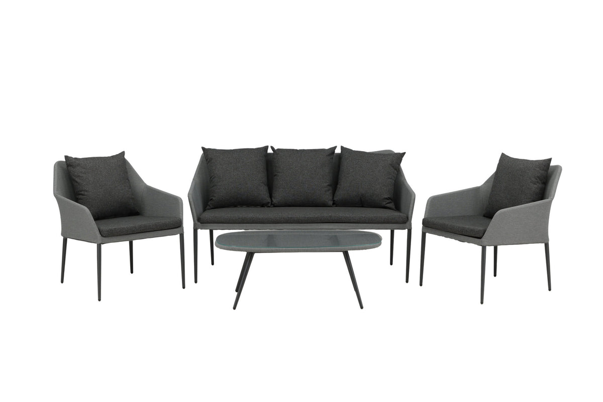 Spoga Sofagarnitur in Schwarz/Grau präsentiert im Onlineshop von KAQTU Design AG. Loungeset ist von Venture Home