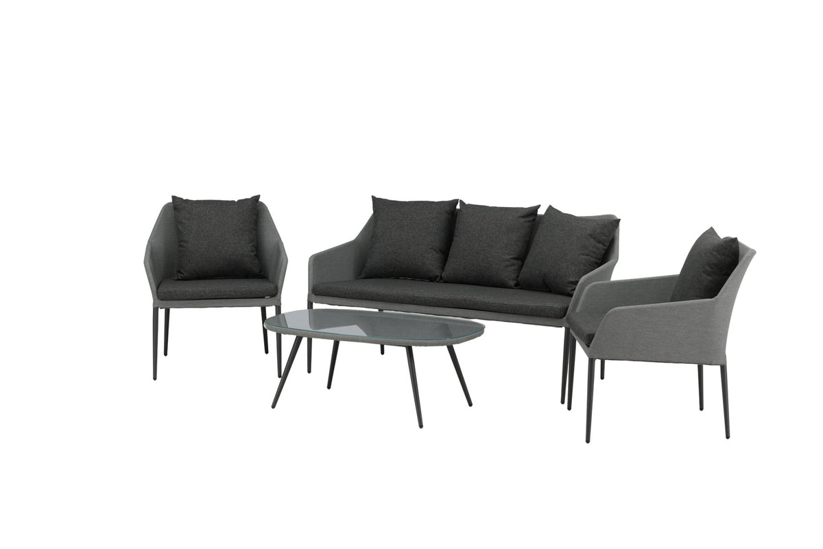 Spoga Sofagarnitur in Schwarz/Grau präsentiert im Onlineshop von KAQTU Design AG. Loungeset ist von Venture Home