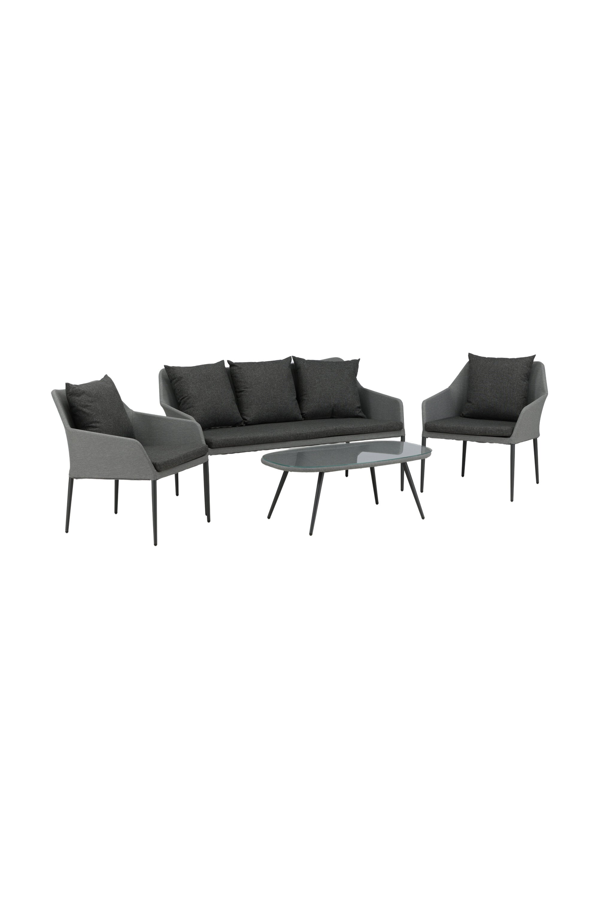 Spoga Sofagarnitur in Schwarz/Grau präsentiert im Onlineshop von KAQTU Design AG. Loungeset ist von Venture Home
