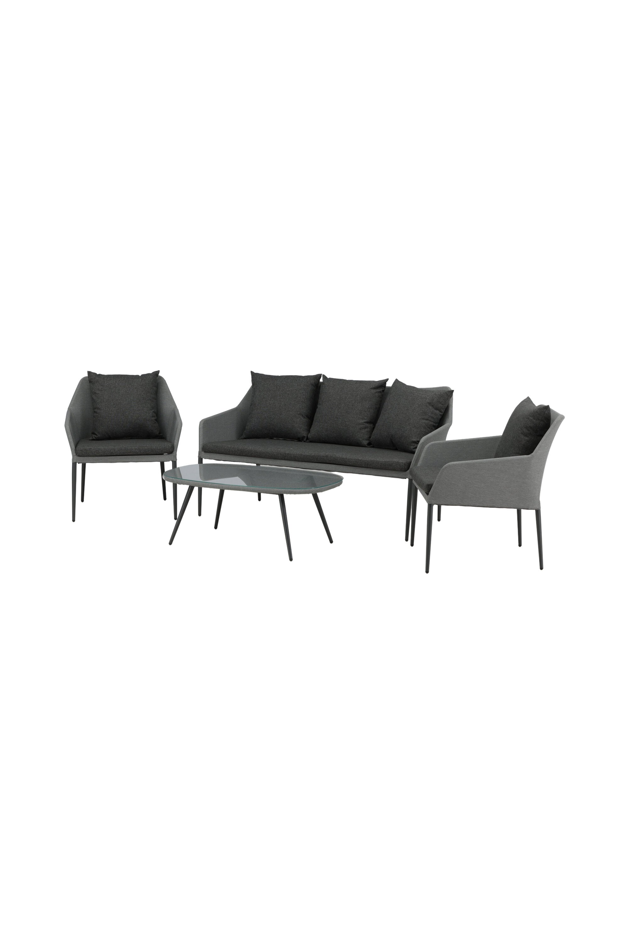 Spoga Sofagarnitur in Schwarz/Grau präsentiert im Onlineshop von KAQTU Design AG. Loungeset ist von Venture Home