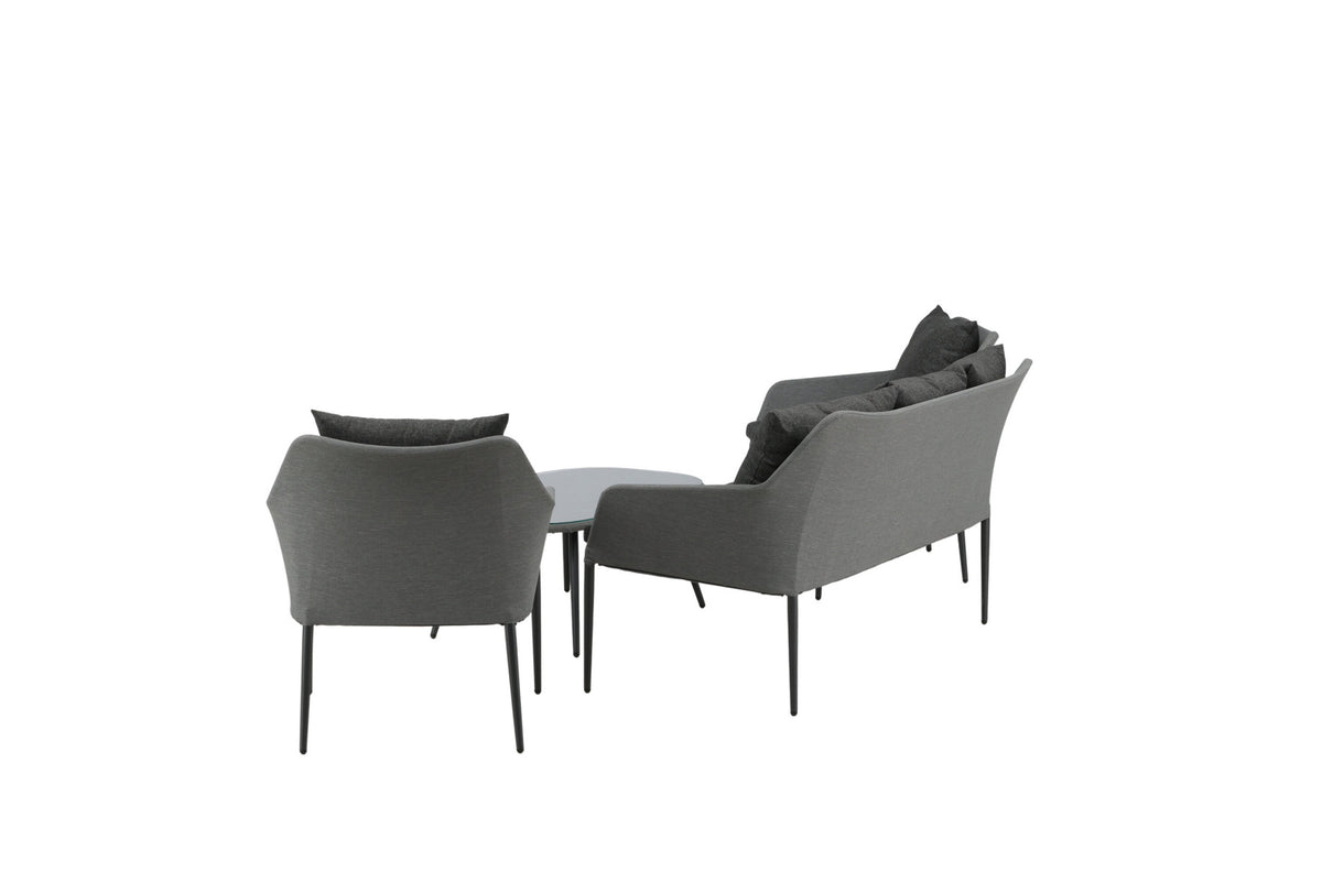 Spoga Sofagarnitur in Schwarz/Grau präsentiert im Onlineshop von KAQTU Design AG. Loungeset ist von Venture Home